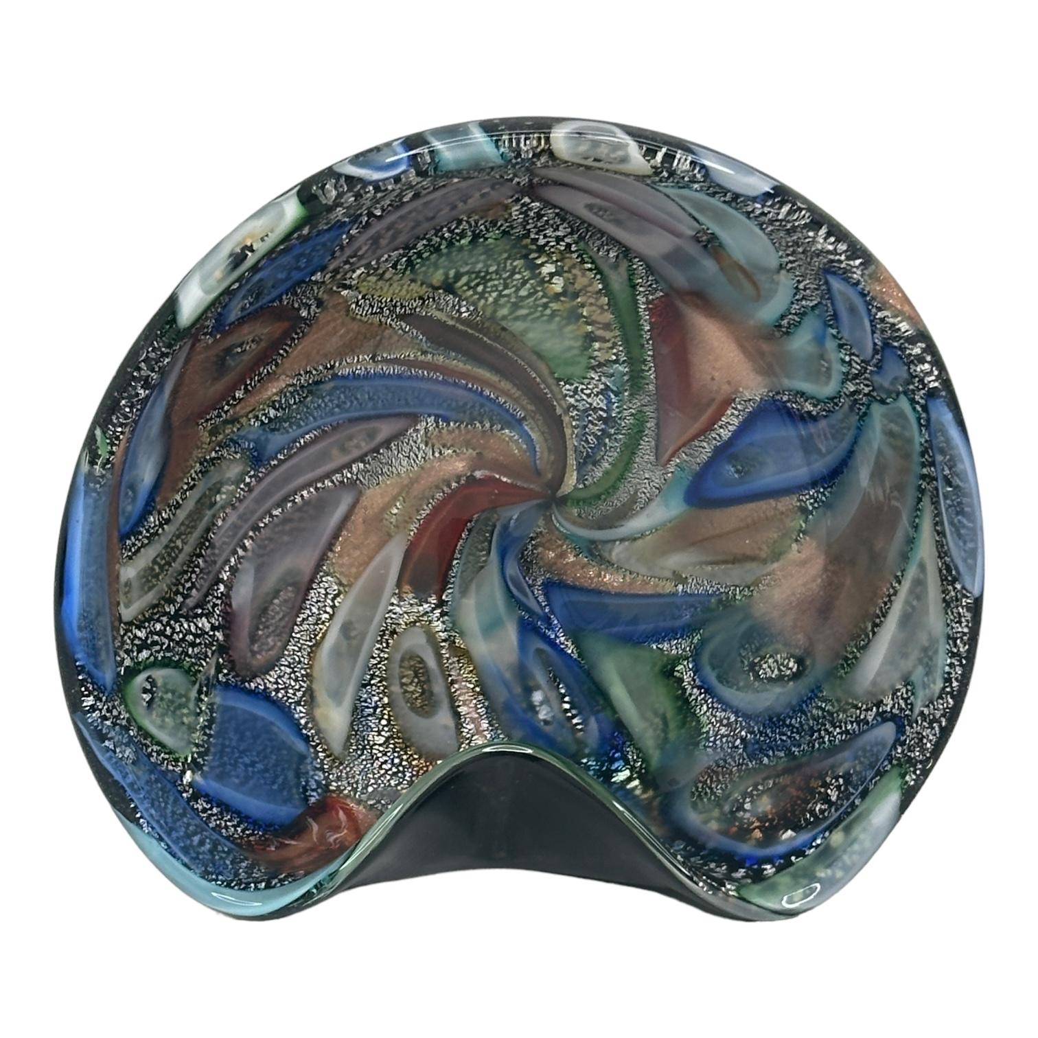 Vintage Murano Glass Bowl by Dino Martens for Aureliano Toso, 1960s In Good Condition For Sale In Nuernberg, DE