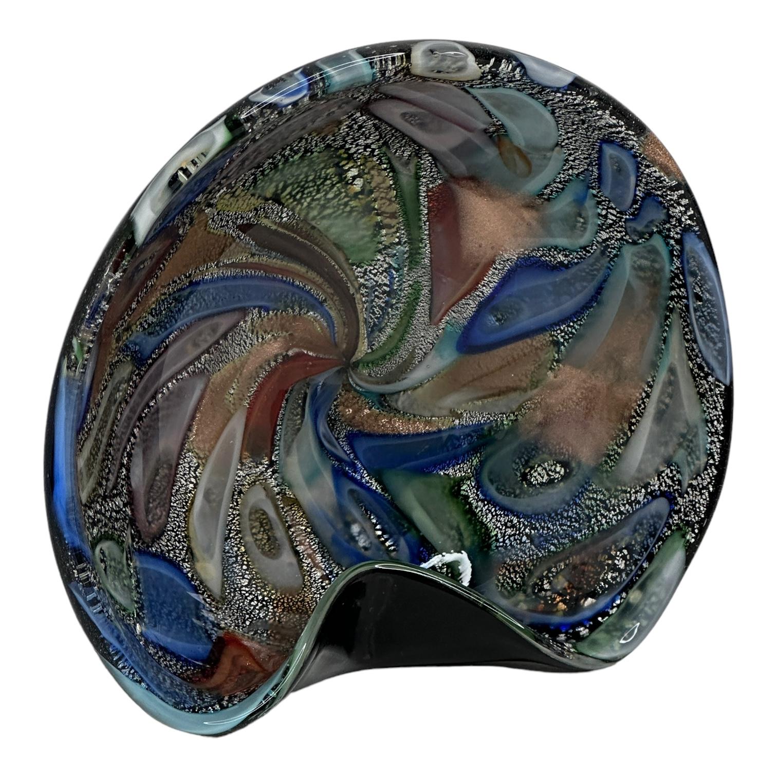 Mid-20th Century Vintage Murano Glass Bowl by Dino Martens for Aureliano Toso, 1960s For Sale