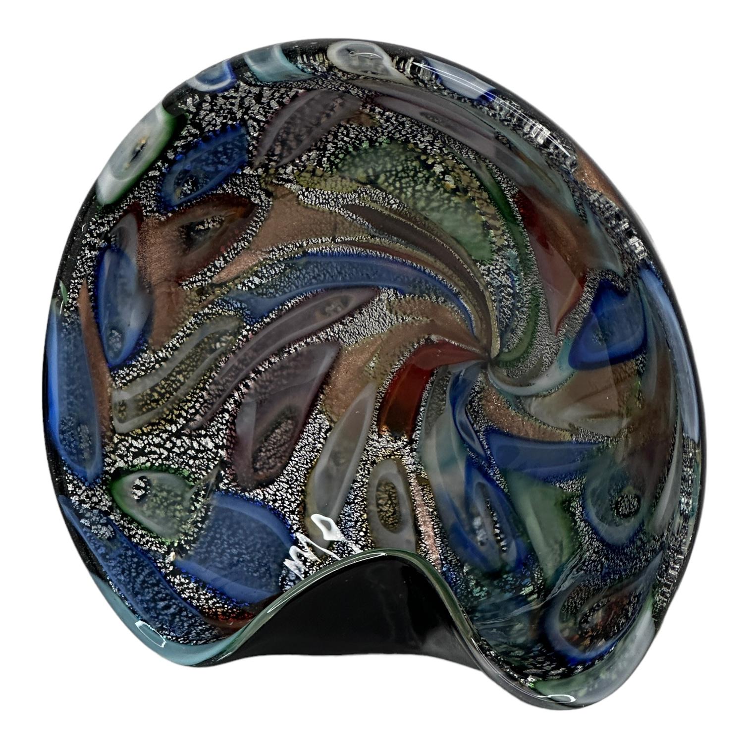 Art Glass Vintage Murano Glass Bowl by Dino Martens for Aureliano Toso, 1960s
