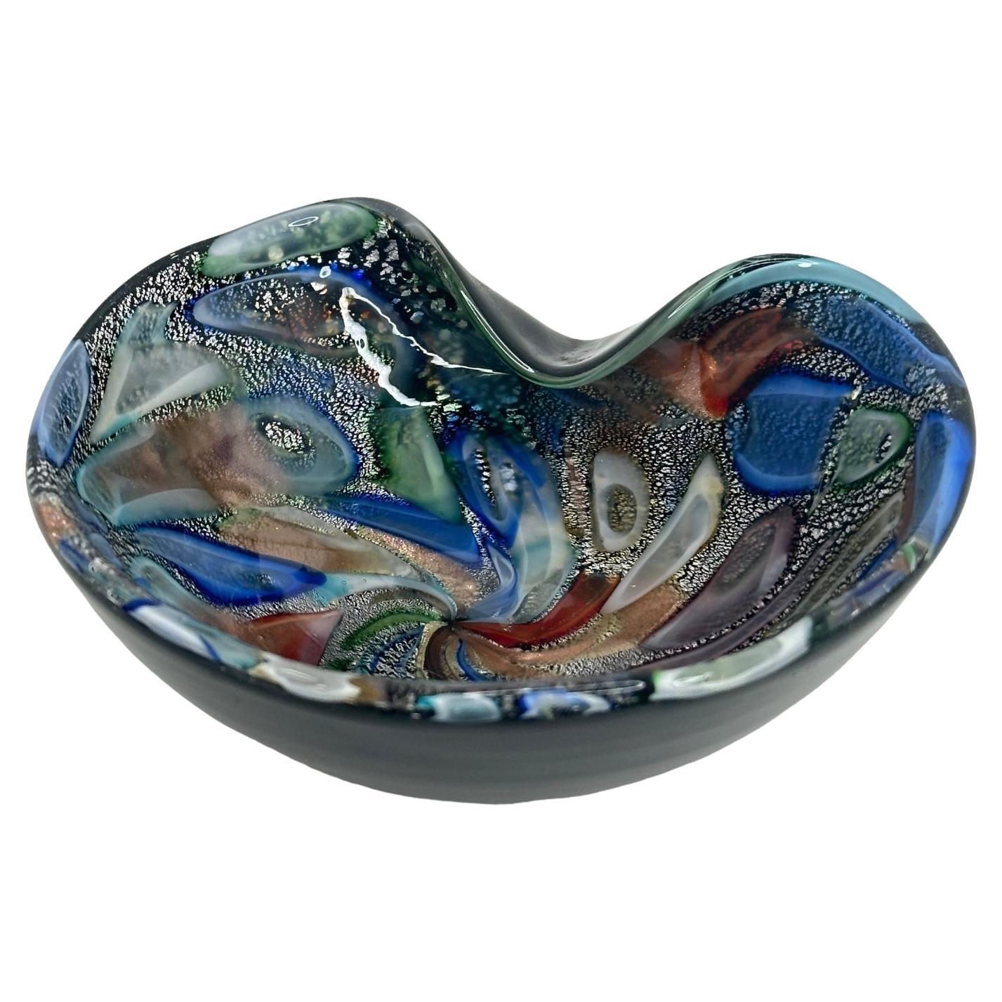 Vintage Murano Glass Bowl by Dino Martens for Aureliano Toso, 1960s For Sale