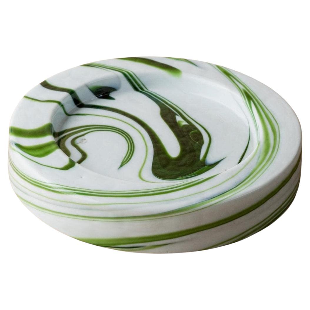 Vintage Murano Glass Bowl by Sergio Asti For Venini – Swirl Green, 1970s