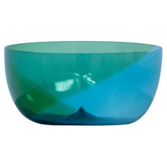 Retro Murano Glass Bowl by Tapio Wirkkala for Venini, 1980s signed