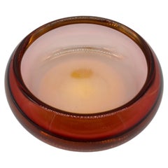 Vintage Murano glass bowl, Coffee table accent , Bookcase, vibrant deep orange