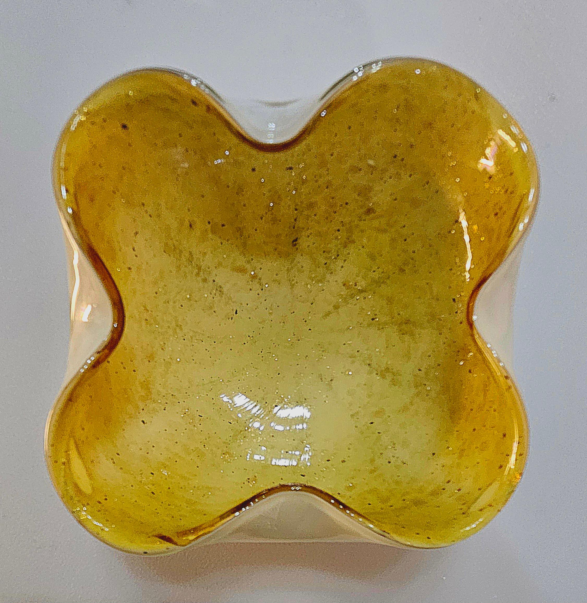 Mid-Century Modern Vintage Murano Glass Bowl / Dish / Ashtray / Vide Poche en vente