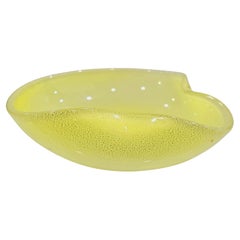 Vintage Murano Glass Bowl / Trinket Dish / Catch-All, Opaline w/ Gold Fleck