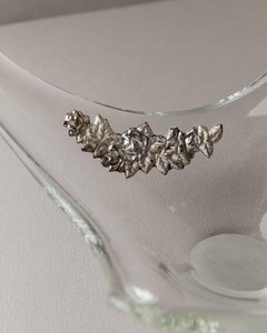 Vintage Murano Glass Bowl with Silver Detail, Italy, 1970s