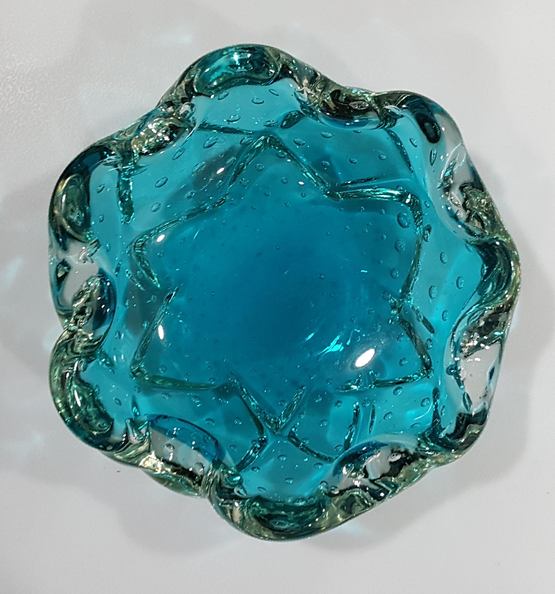 Italian Vintage Murano Glass Bullicante Bowl/Dish  For Sale
