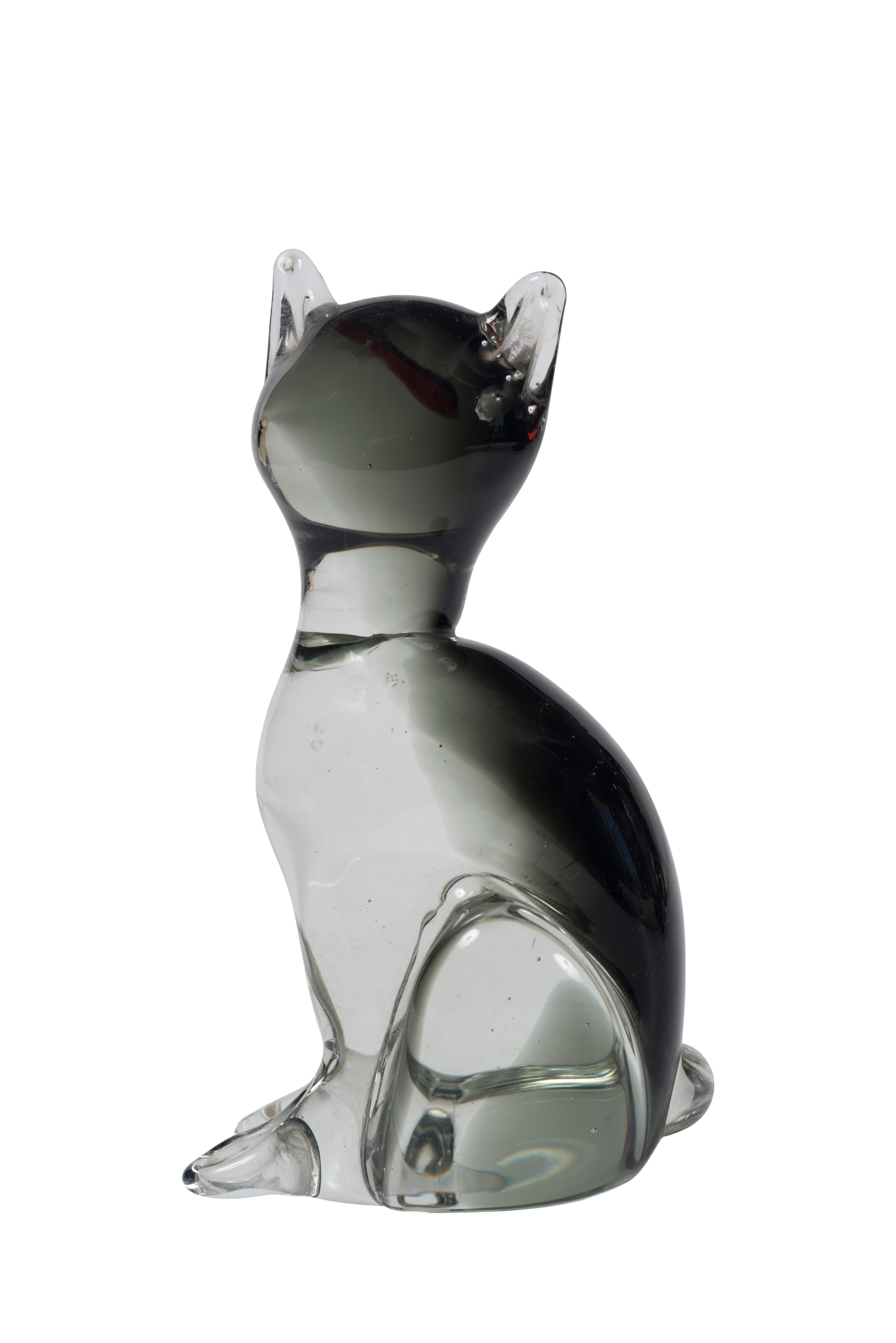Beautiful handmade Murano glass cat with vitreous paste decorations.

Manufactured by Carlo Moretti in 1980s.

Very good conditions.