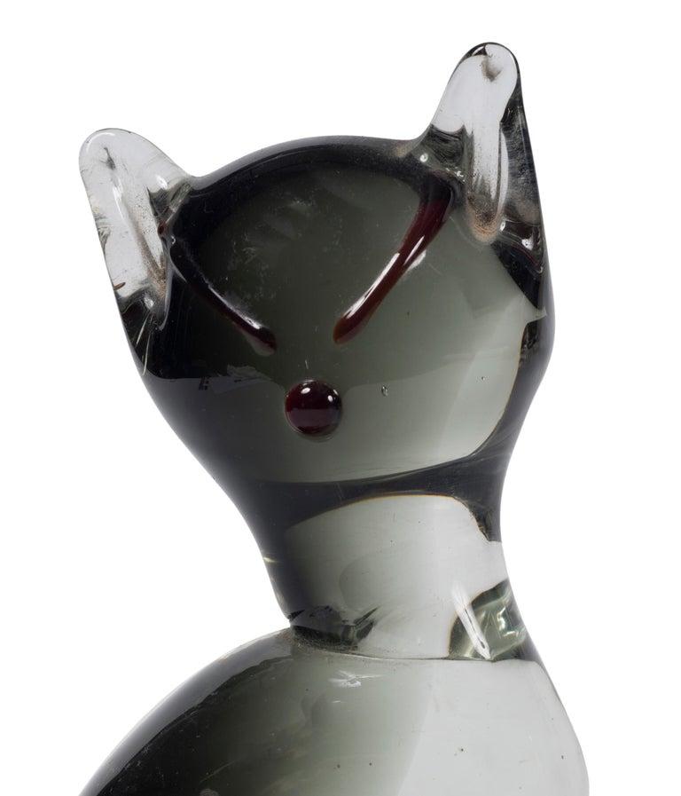 Muranoglas-Katze von Carlo Moretti, 1980er Jahre (Italienisch) im Angebot