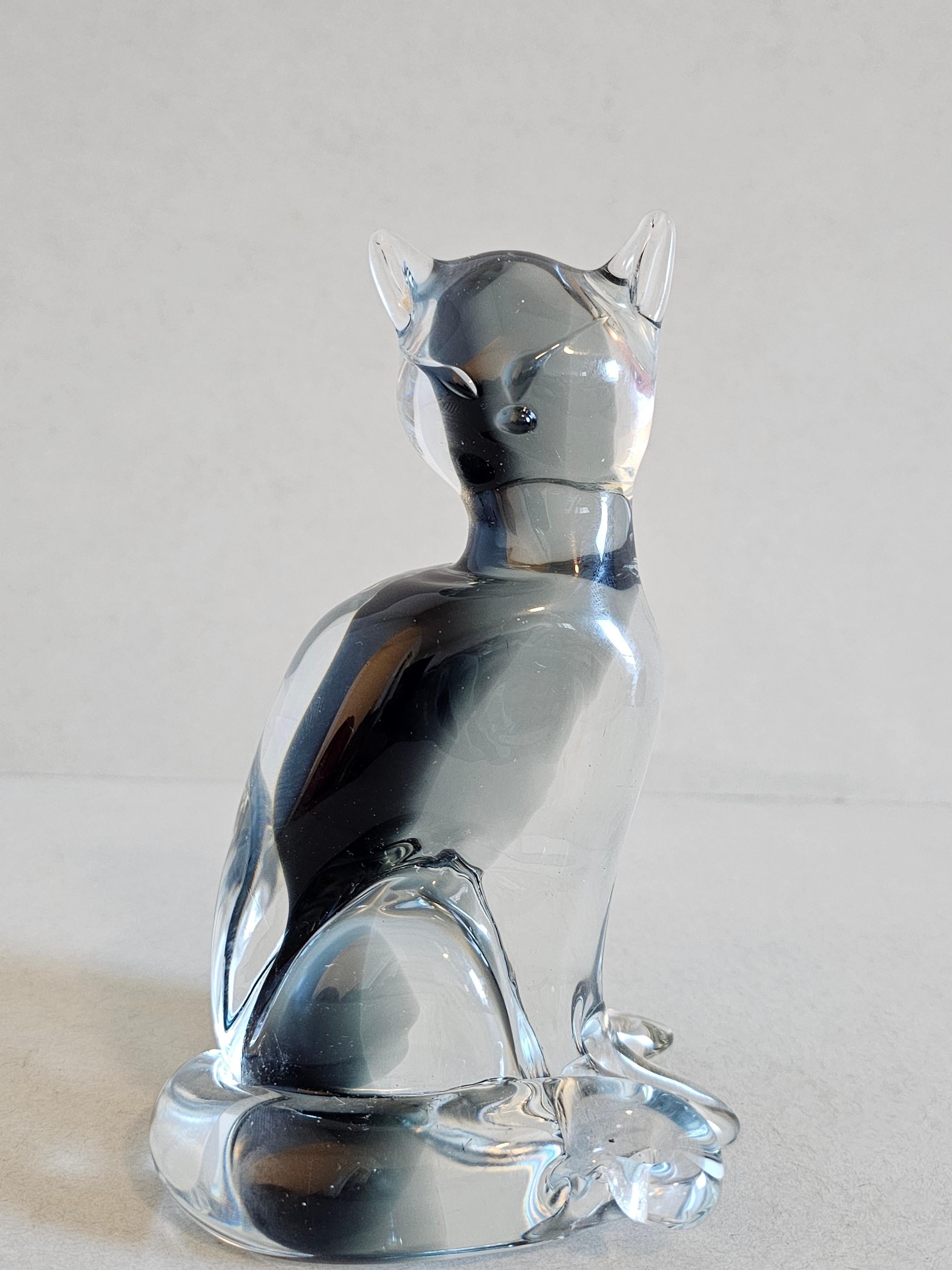 Mid-Century Modern Figurine de chat vintage en verre de Murano par Carlo Moretti  en vente