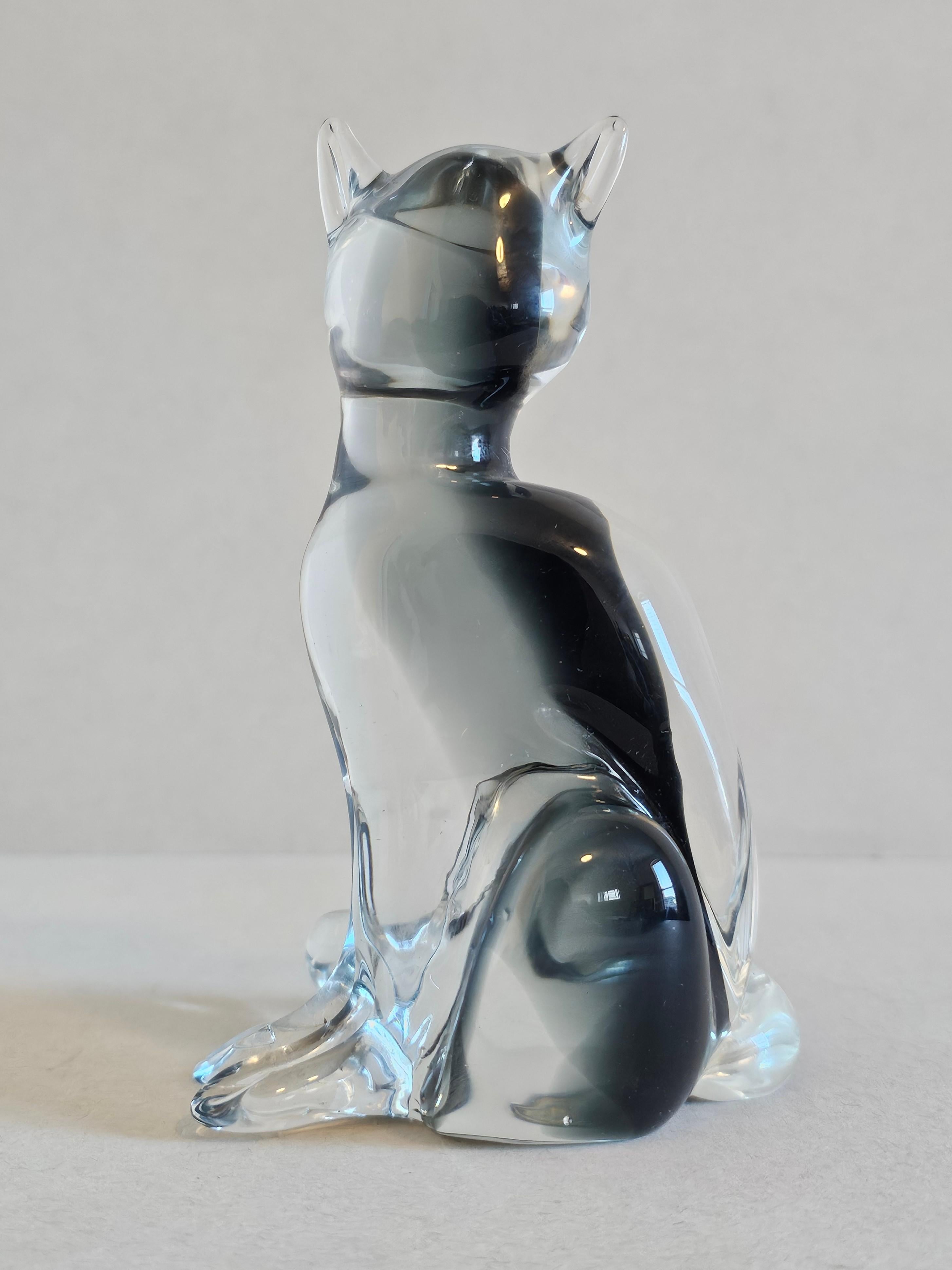 italien Figurine de chat vintage en verre de Murano par Carlo Moretti  en vente