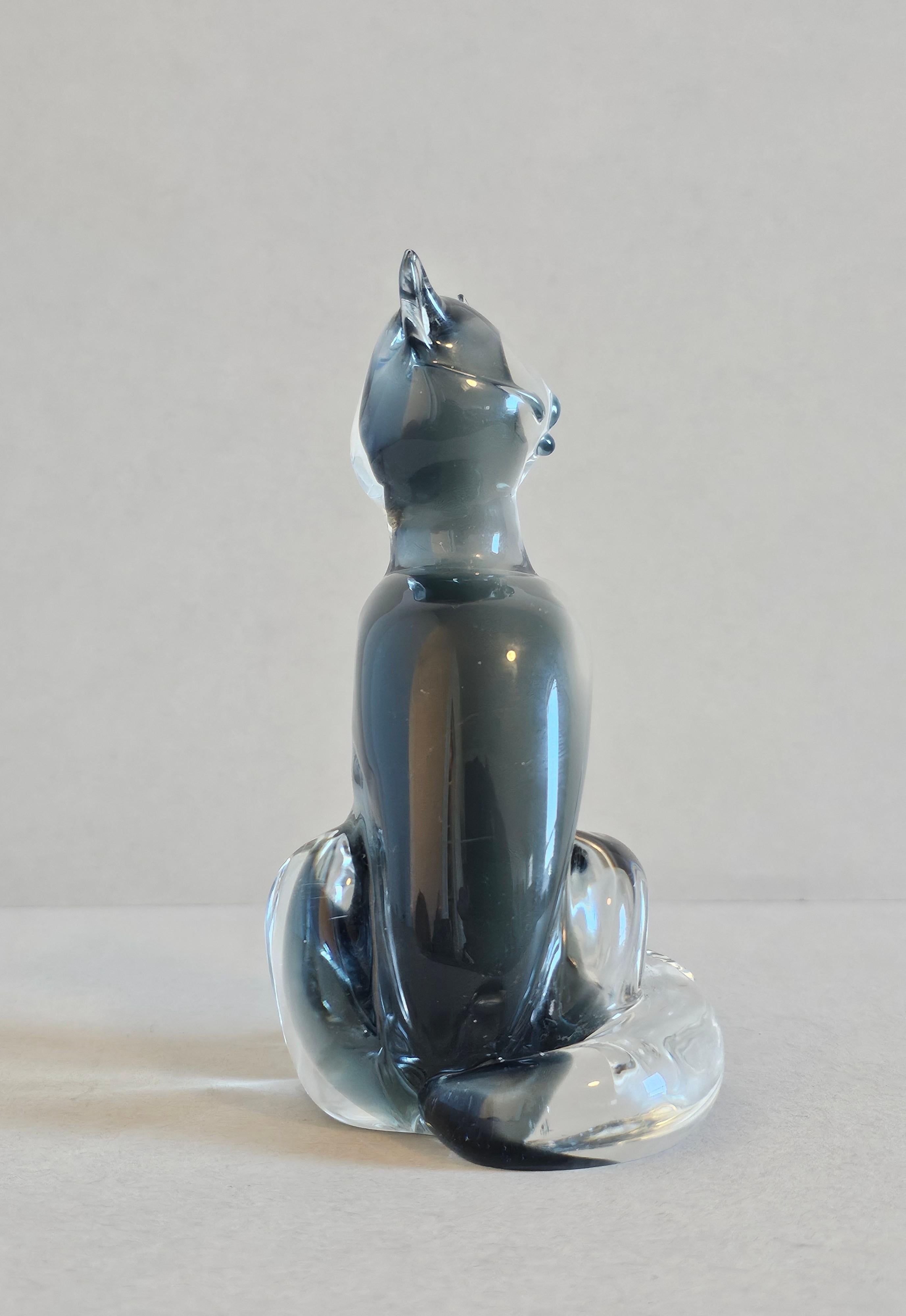 Verre d'art Figurine de chat vintage en verre de Murano par Carlo Moretti  en vente