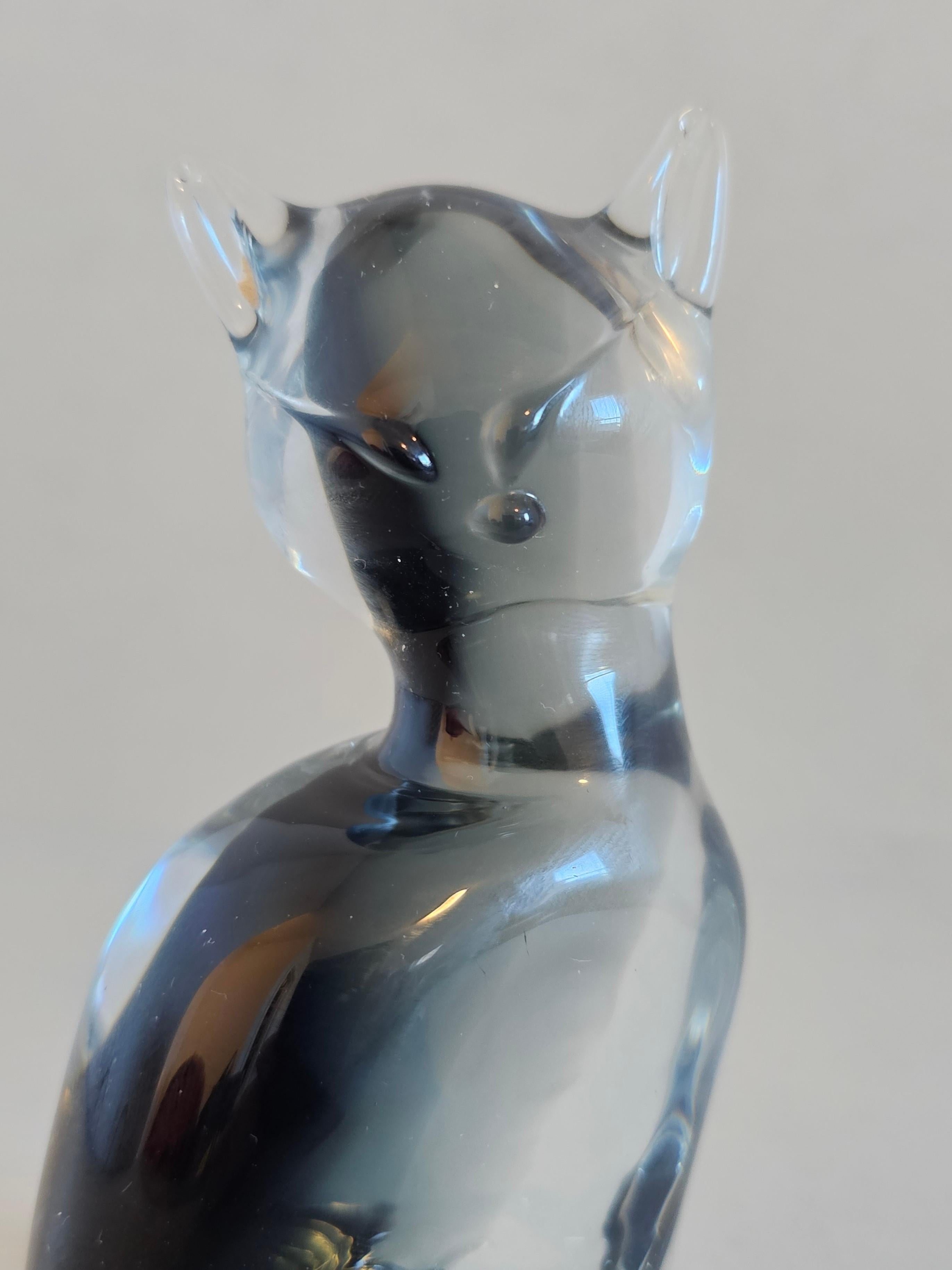 Figurine de chat vintage en verre de Murano par Carlo Moretti  en vente 1