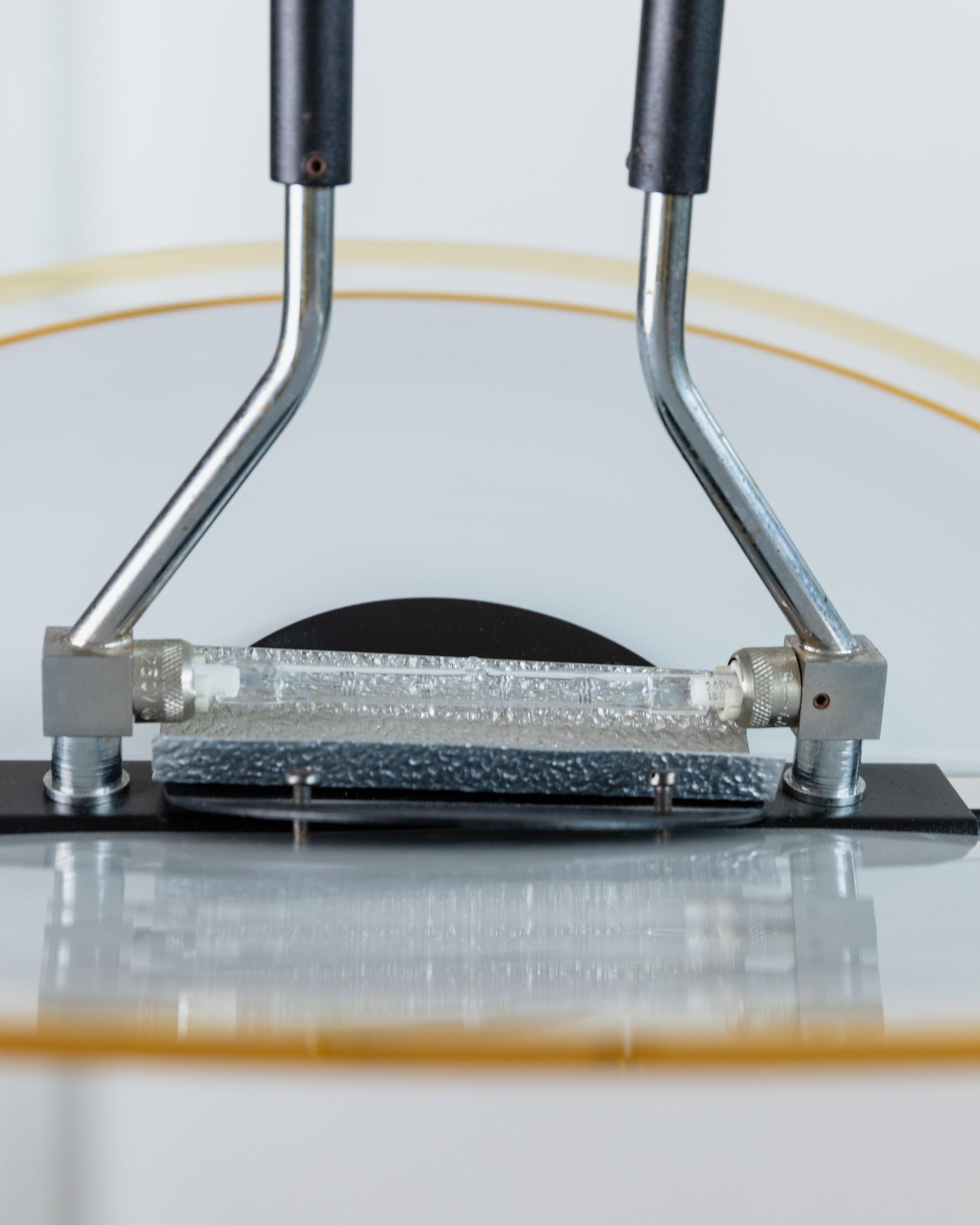 Lámpara de techo vintage de cristal de Murano - Cristal blanco y amarillo Italia Años 80 Metal en venta