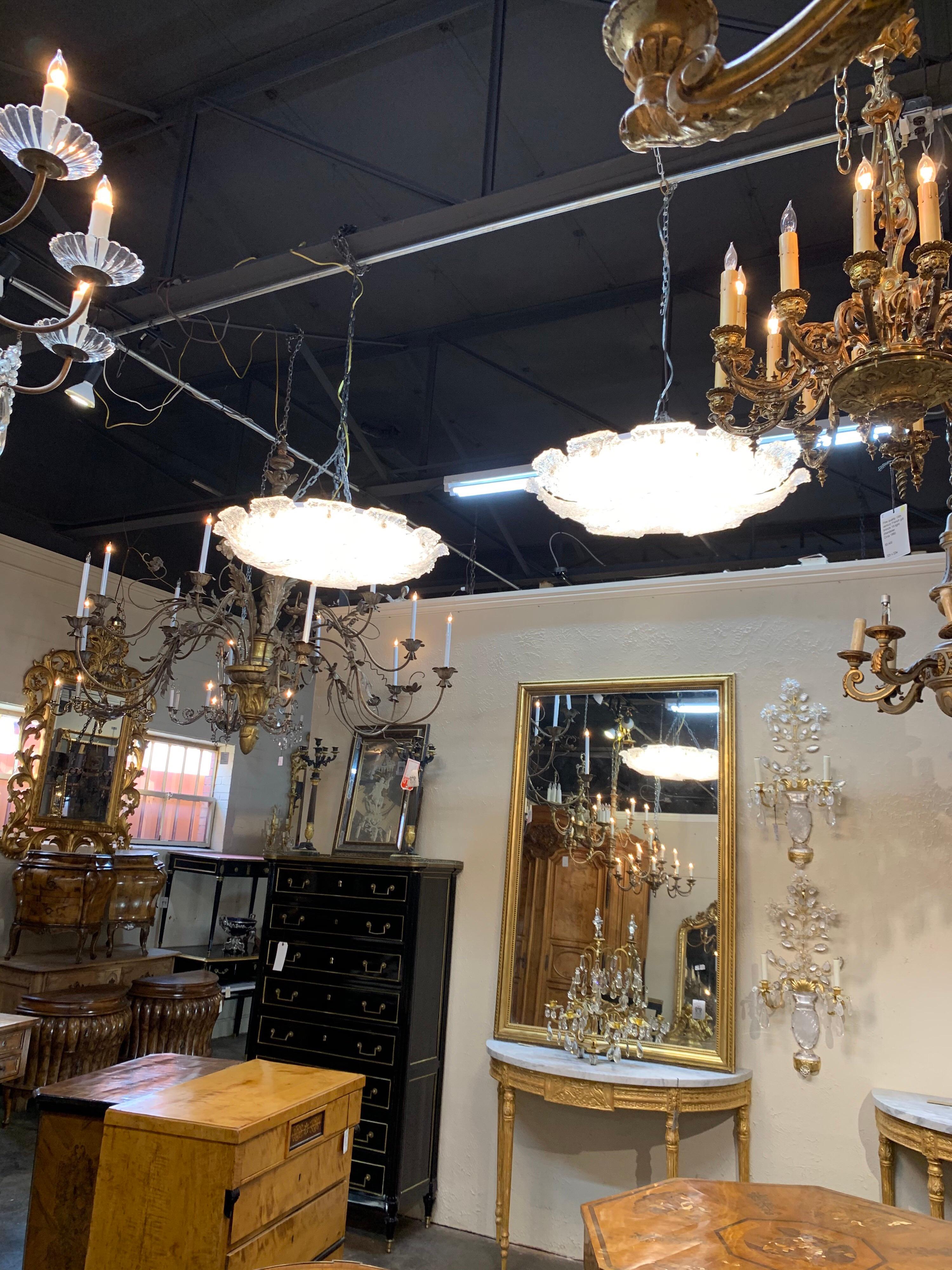 Italiano Lampadario da soffitto in vetro di Murano vintage in vendita
