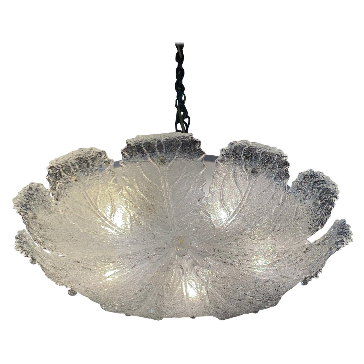 Lámpara de techo vintage de cristal de Murano