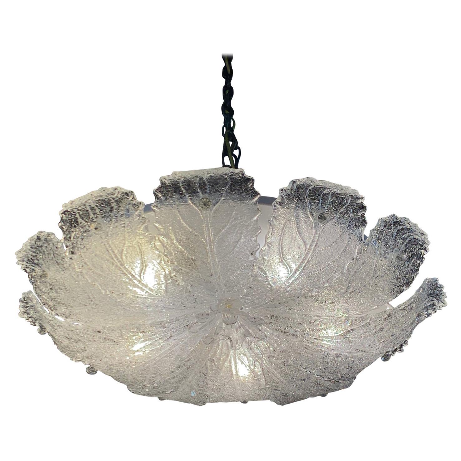 Vintage Murano Glass Ceiling Mount Chandelier