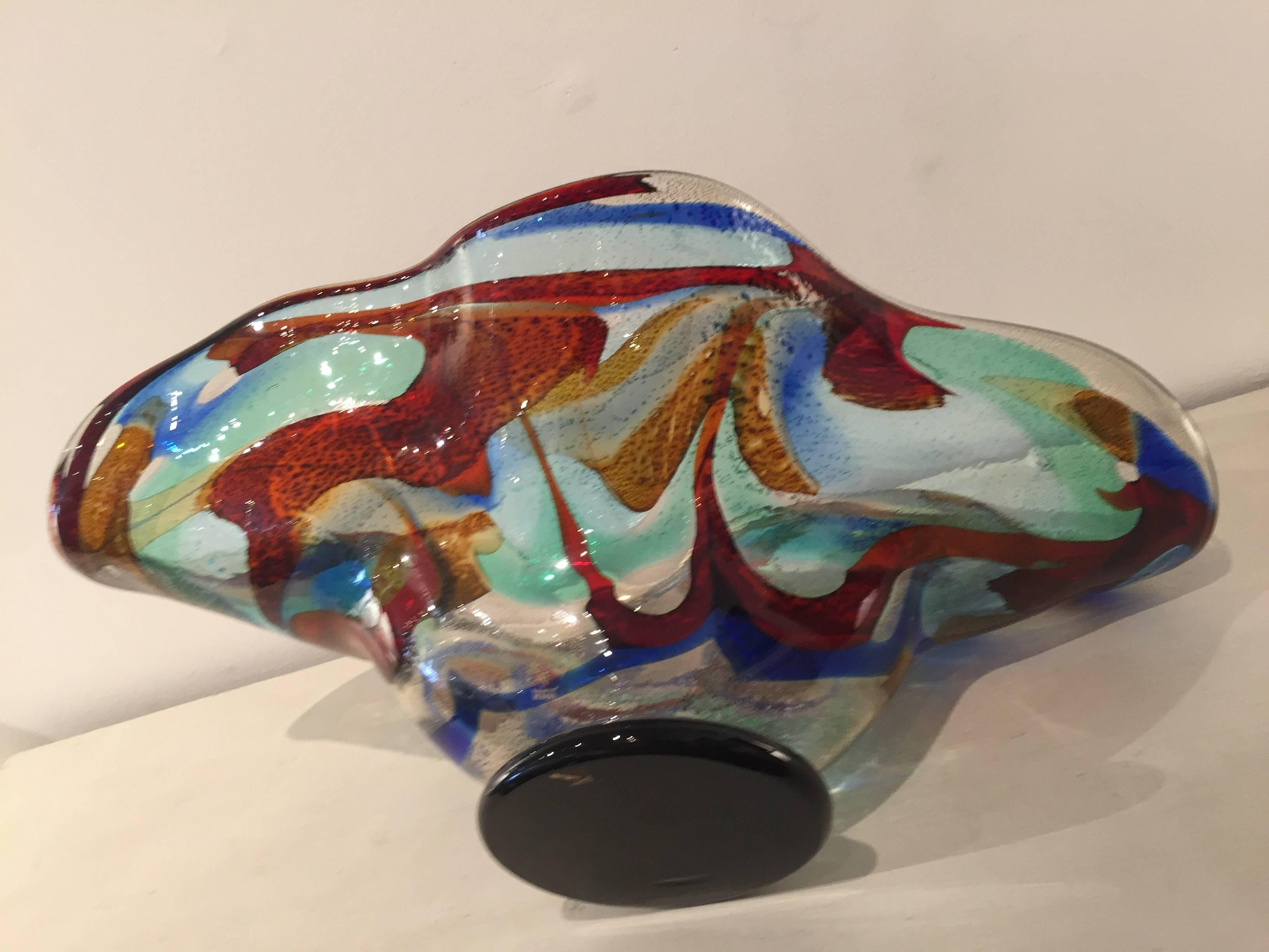 Italian Vintage Murano Glass Centerpiece Bowl by Sergio Costantini