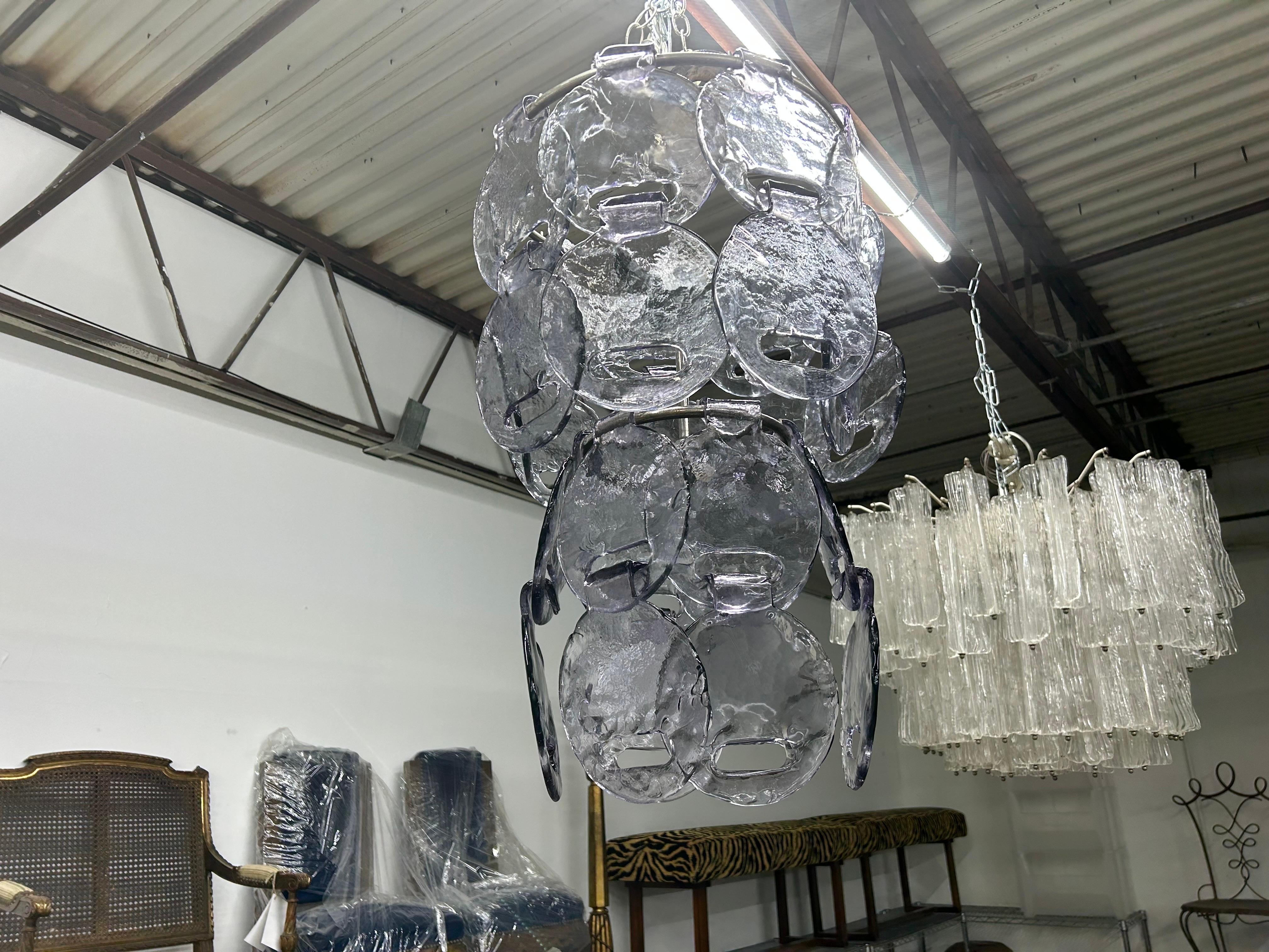 Mid-Century Modern Vintage Murano Glass Chandelier By Carlo Nason For Mazzega For Sale