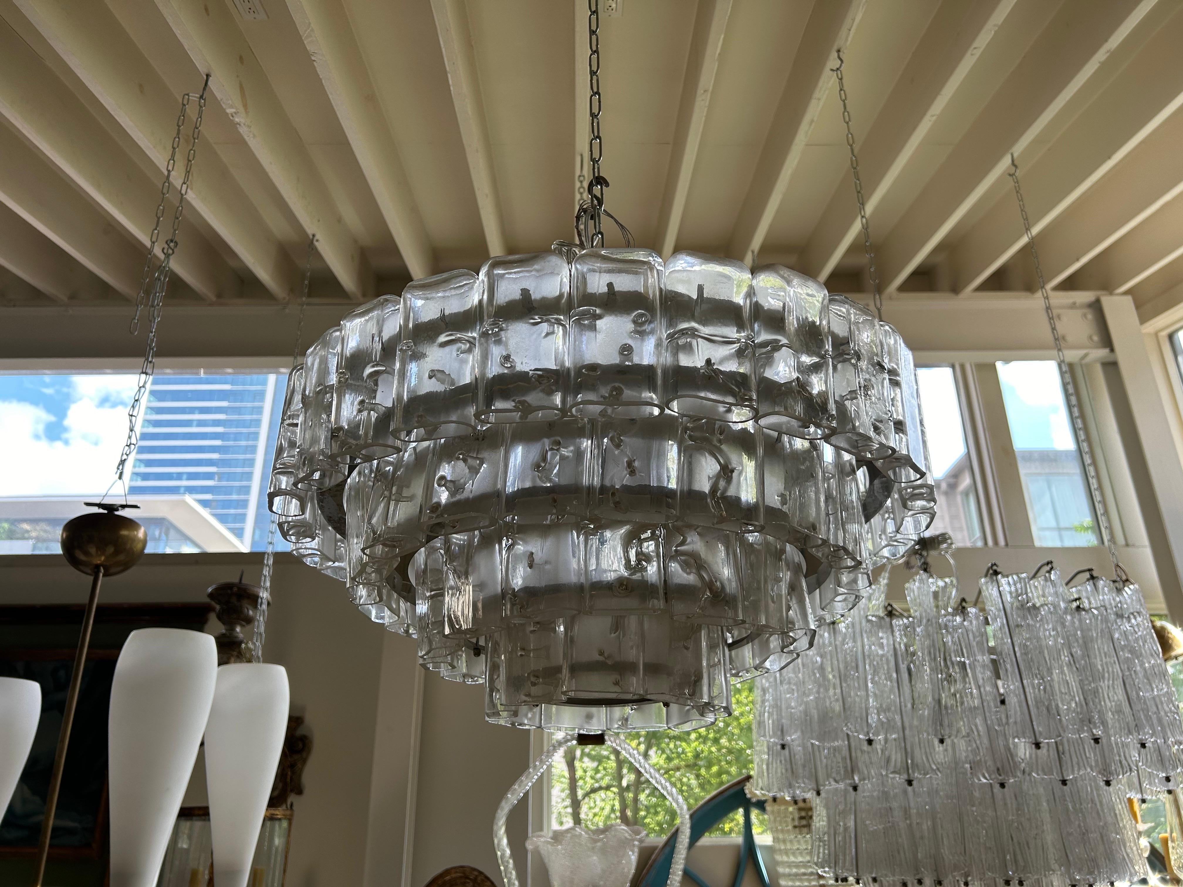 Mid-Century Modern Vintage Murano Glass Chandelier by Carlo Nason for Mazzega For Sale