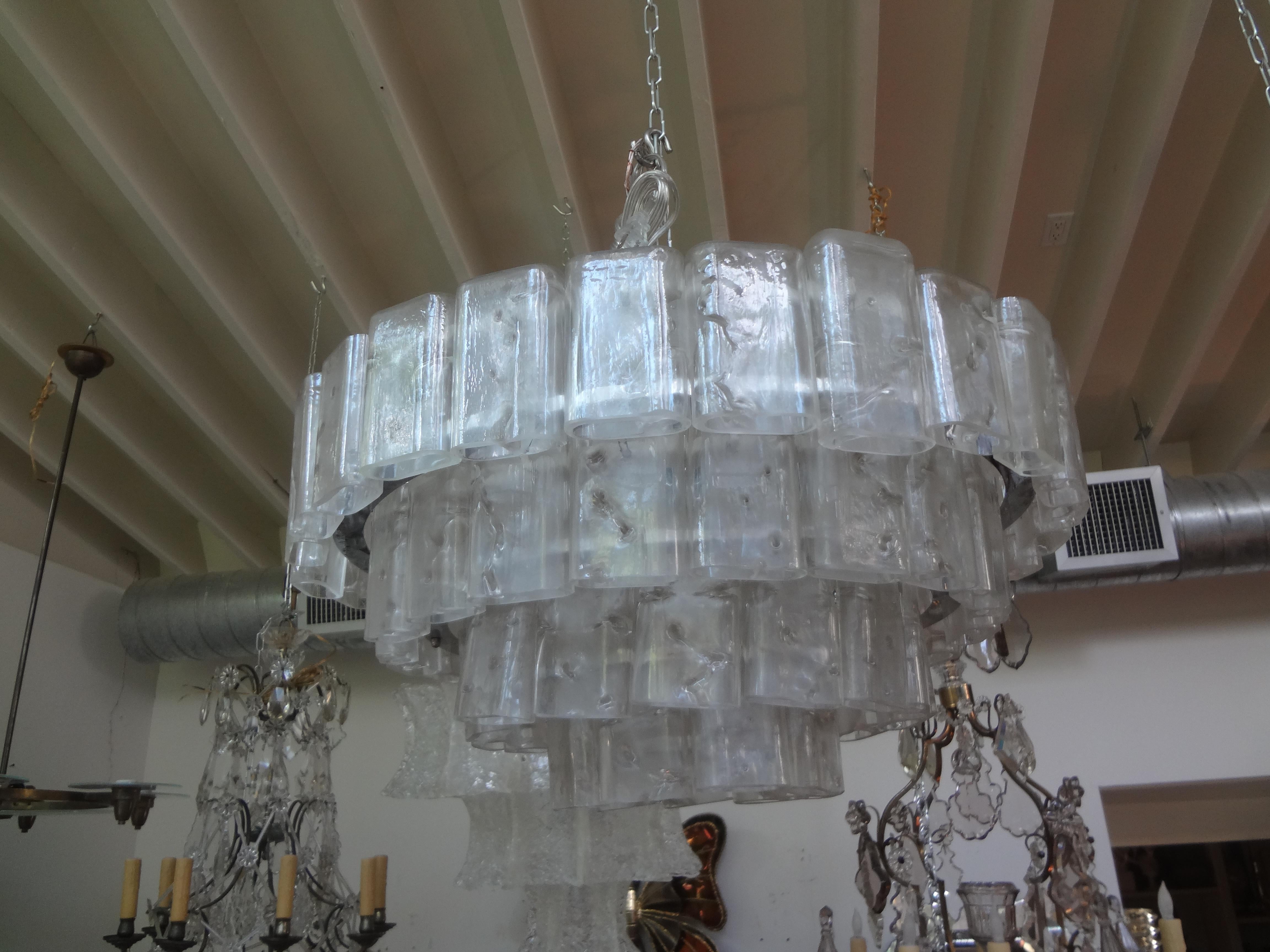 Mid-Century Modern Vintage Murano Glass Chandelier by Carlo Nason for Mazzega For Sale