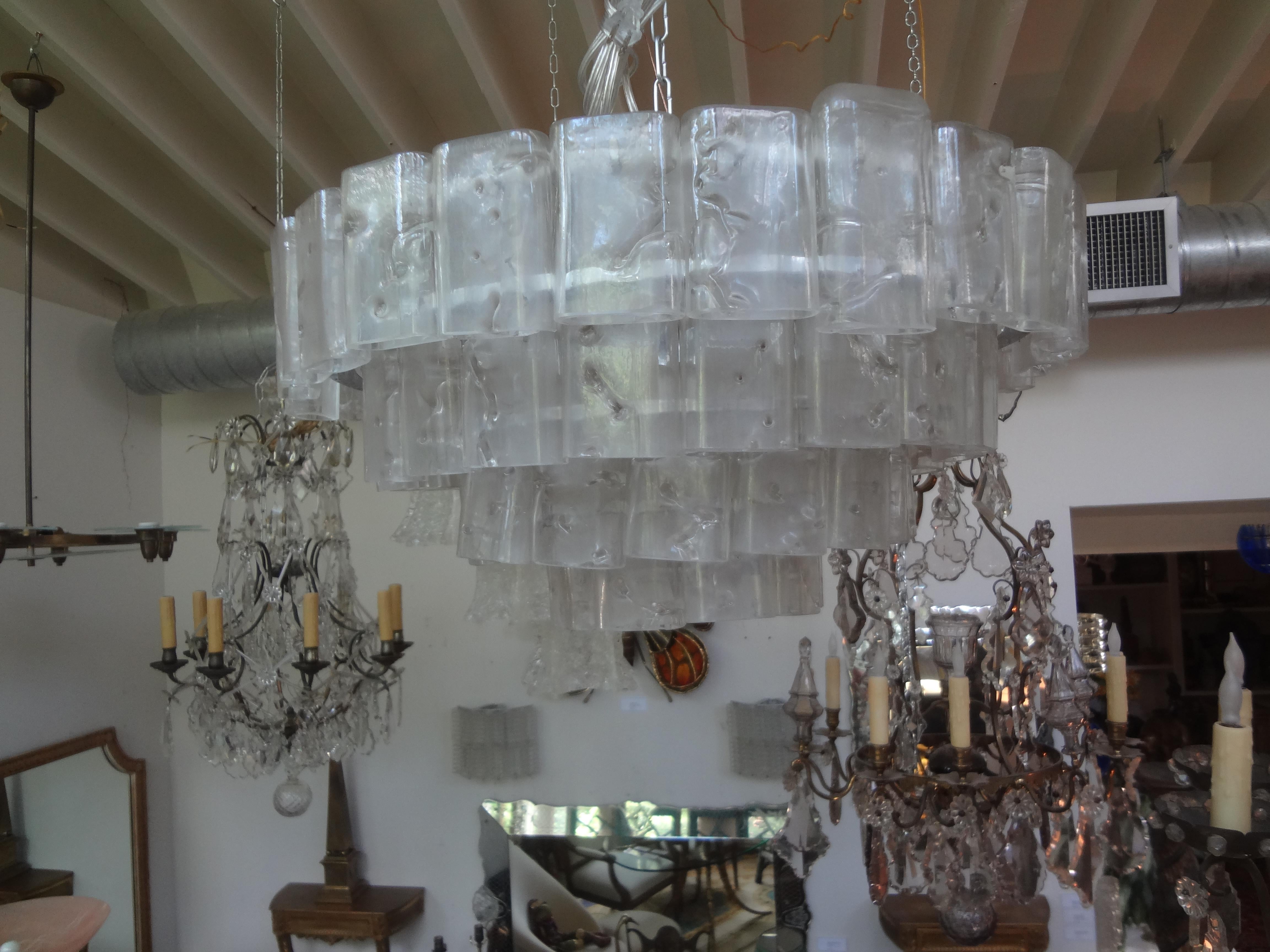 Italian Vintage Murano Glass Chandelier by Carlo Nason for Mazzega For Sale