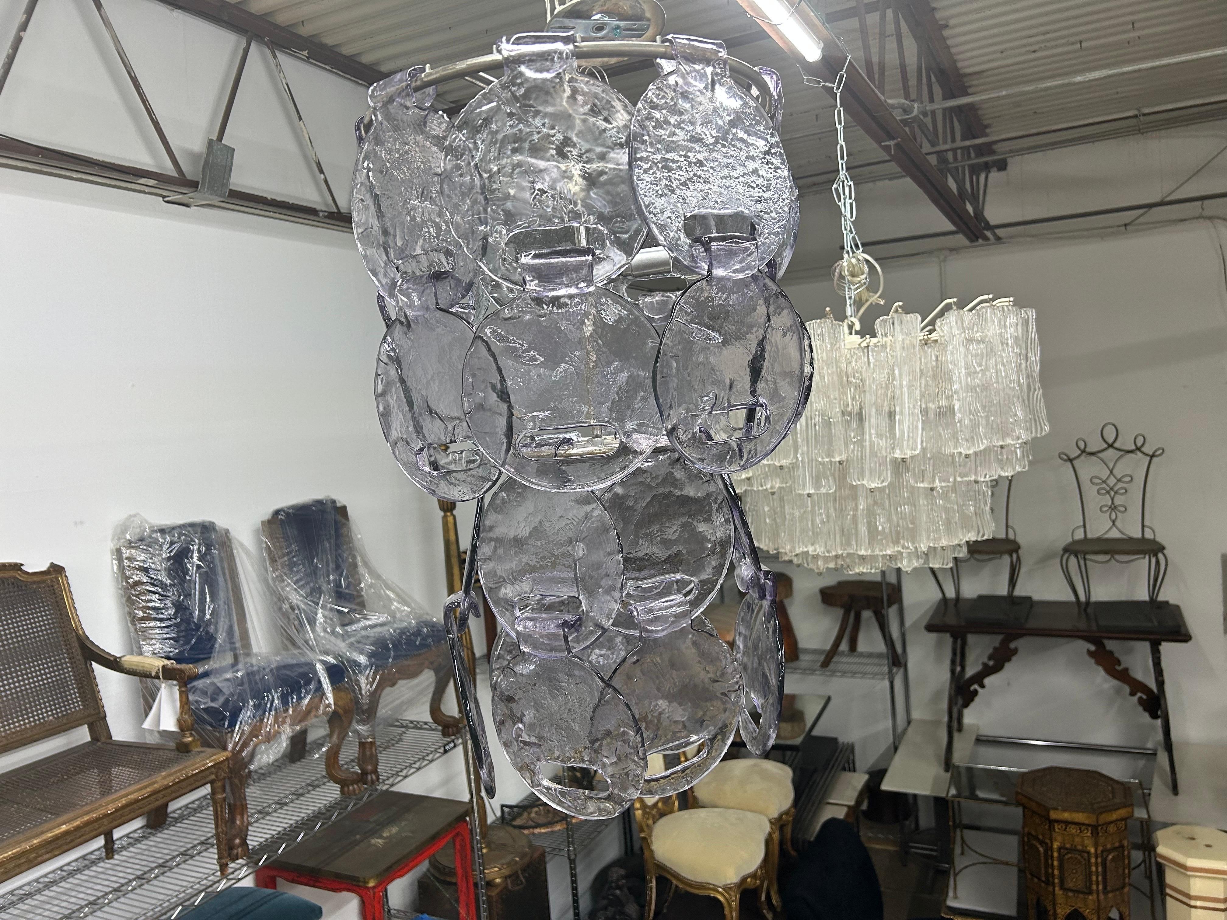 Vintage Murano Glass Chandelier By Carlo Nason For Mazzega In Good Condition For Sale In Houston, TX