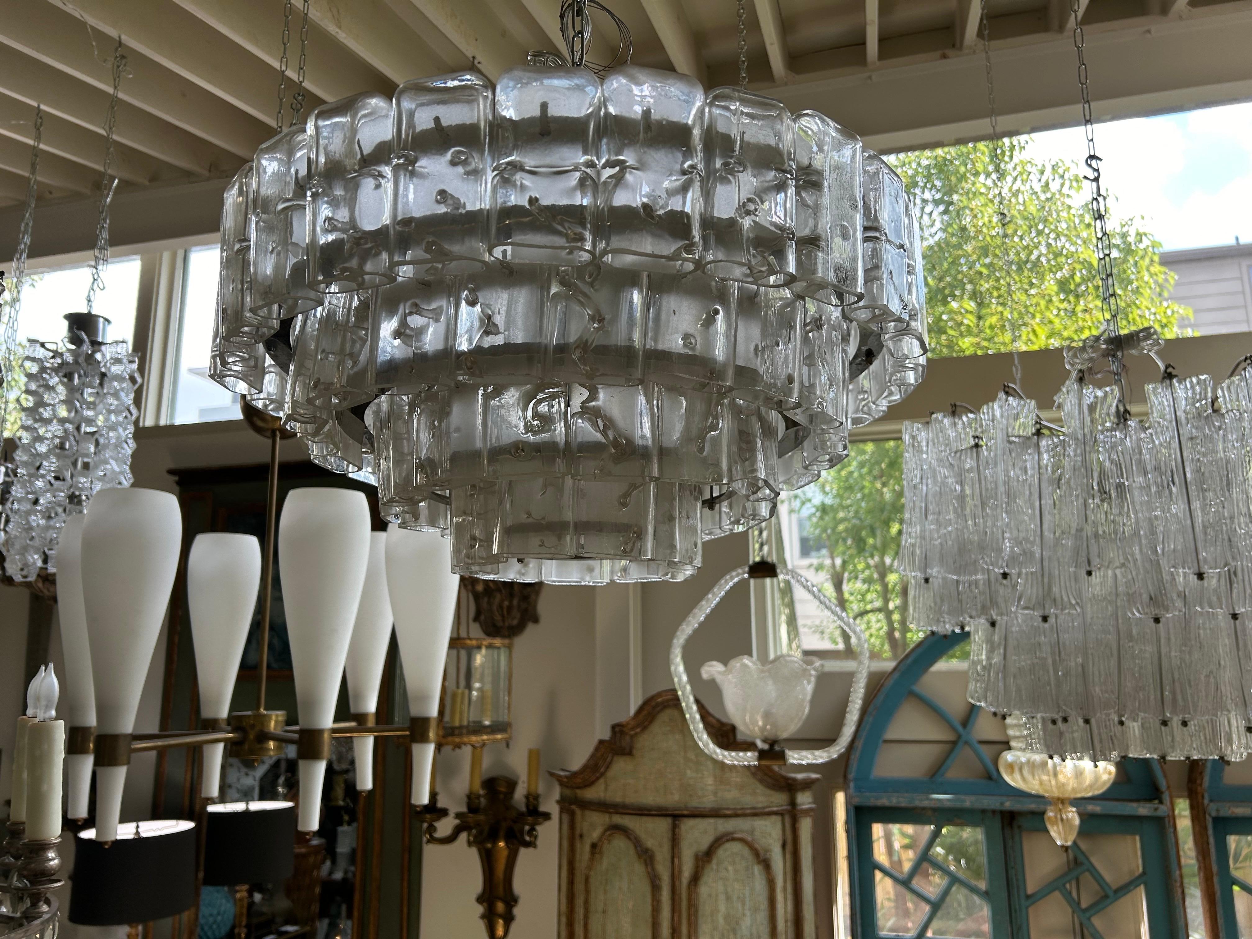 Vintage Murano Glass Chandelier by Carlo Nason for Mazzega In Good Condition For Sale In Houston, TX
