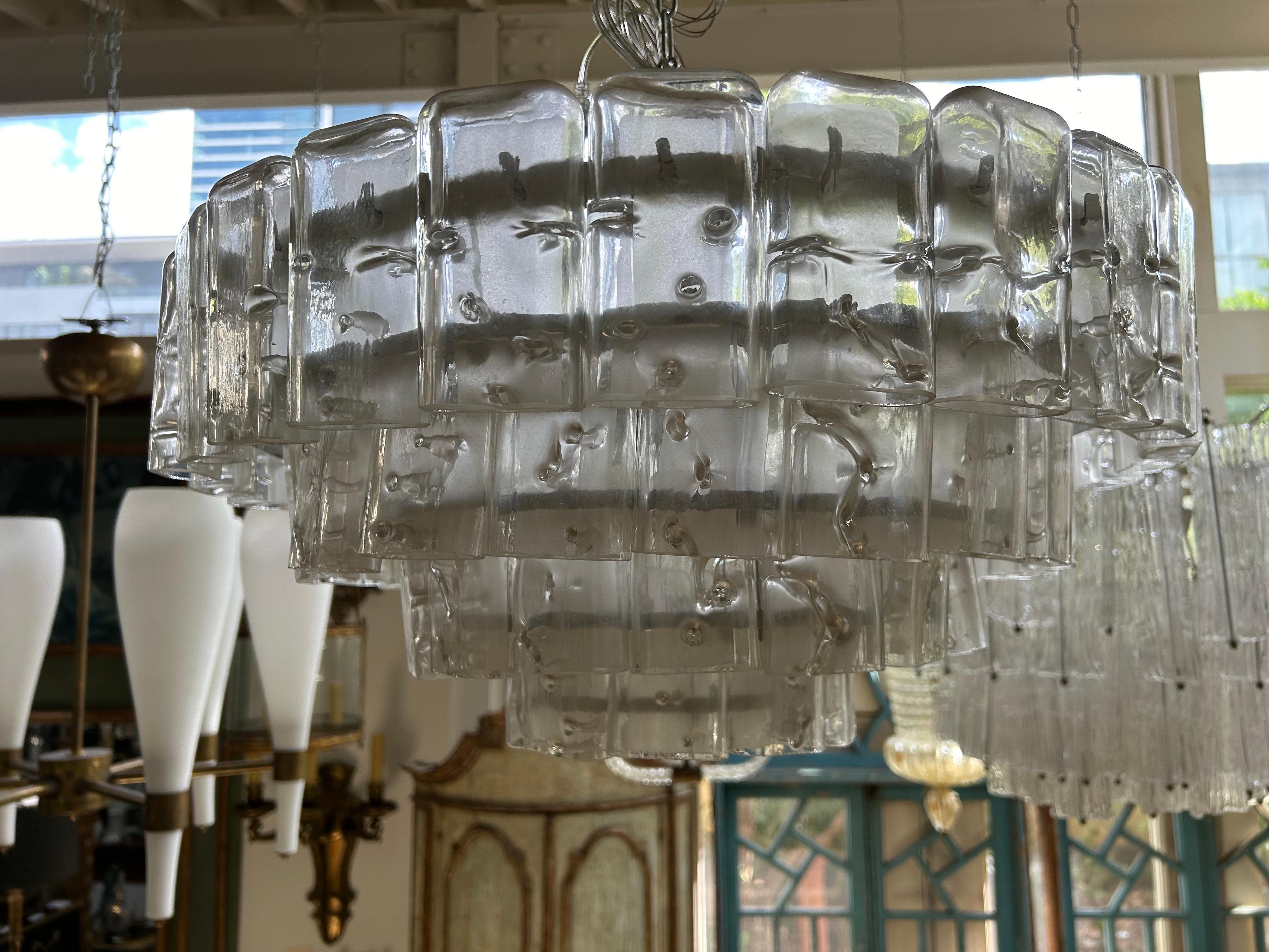 Mid-20th Century Vintage Murano Glass Chandelier by Carlo Nason for Mazzega For Sale