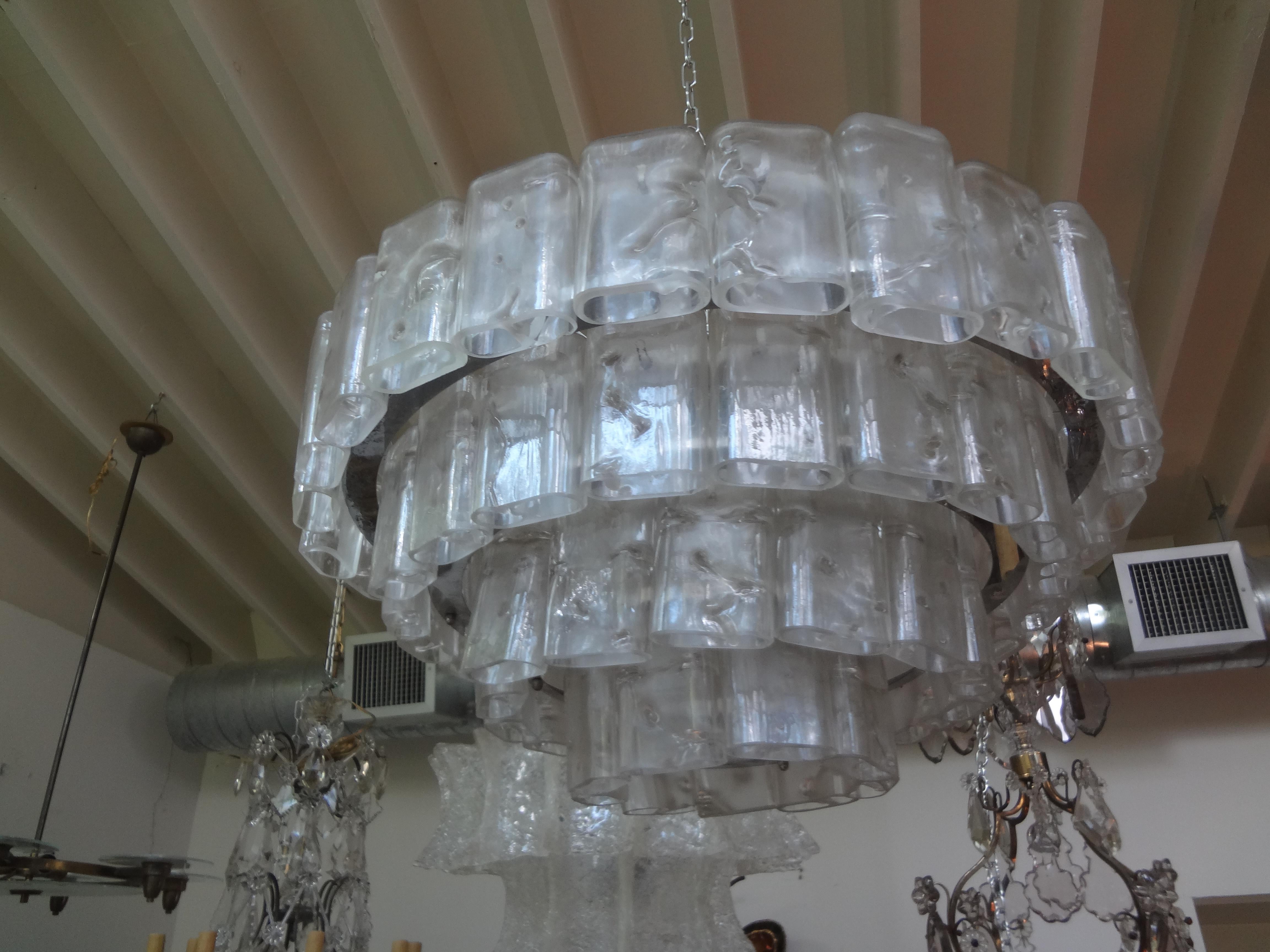 Mid-20th Century Vintage Murano Glass Chandelier by Carlo Nason for Mazzega For Sale