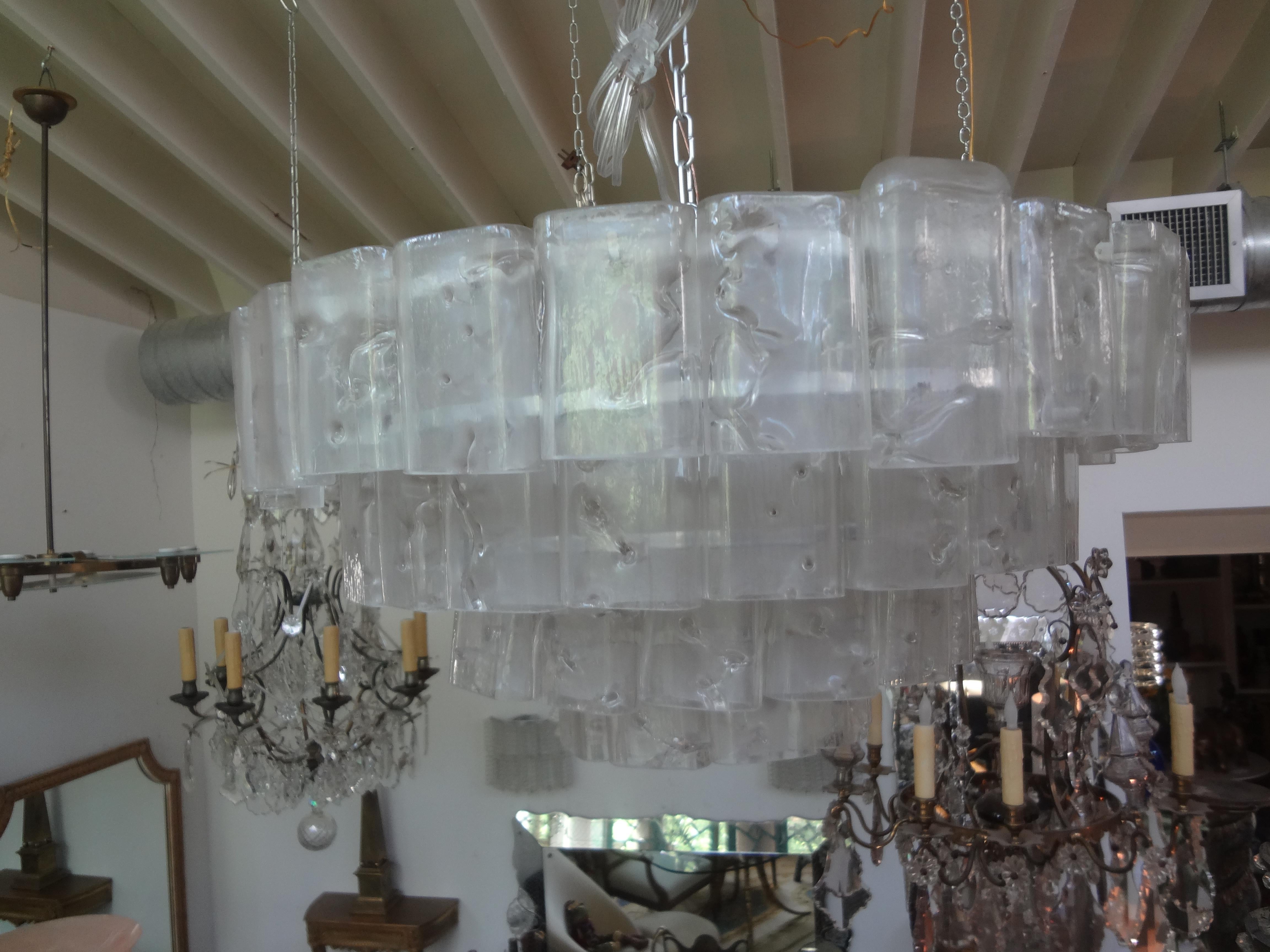 Blown Glass Vintage Murano Glass Chandelier by Carlo Nason for Mazzega For Sale