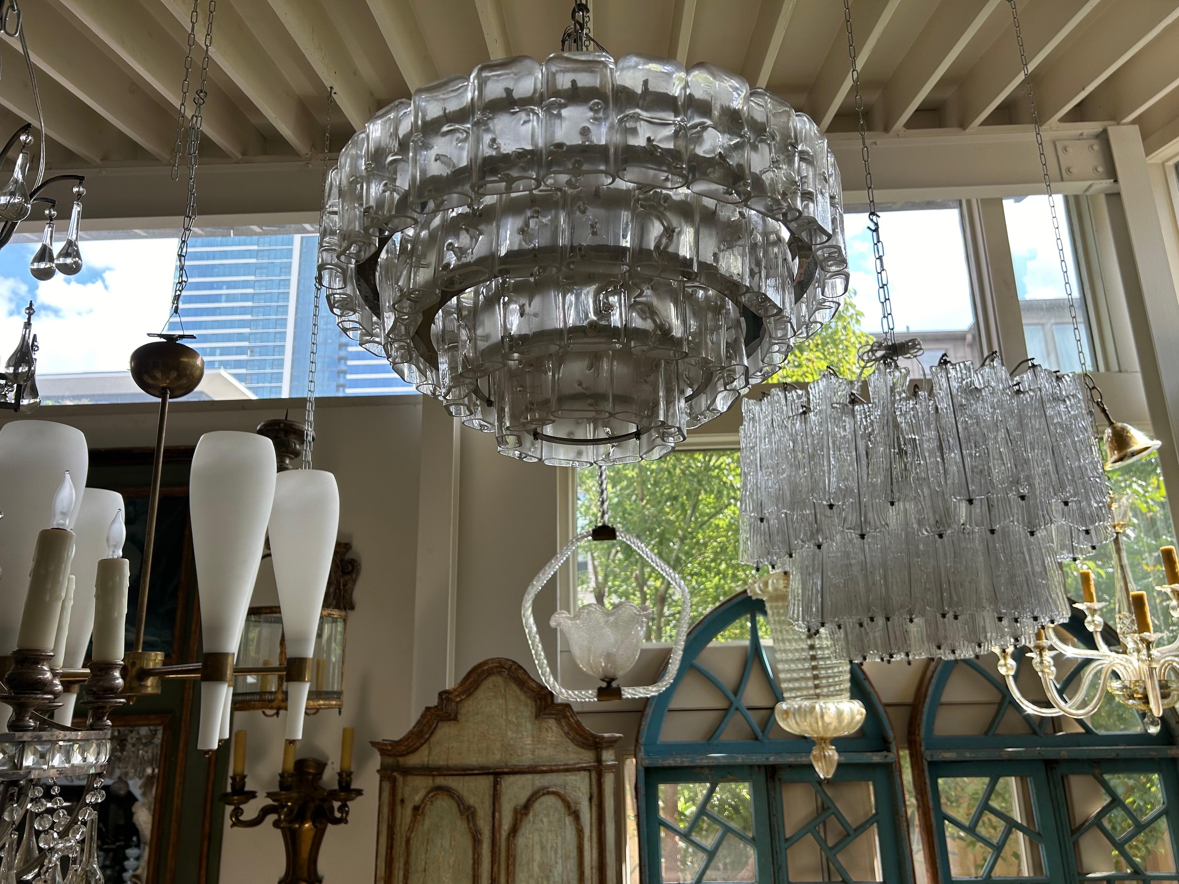 Vintage Murano Glass Chandelier by Carlo Nason for Mazzega For Sale 2