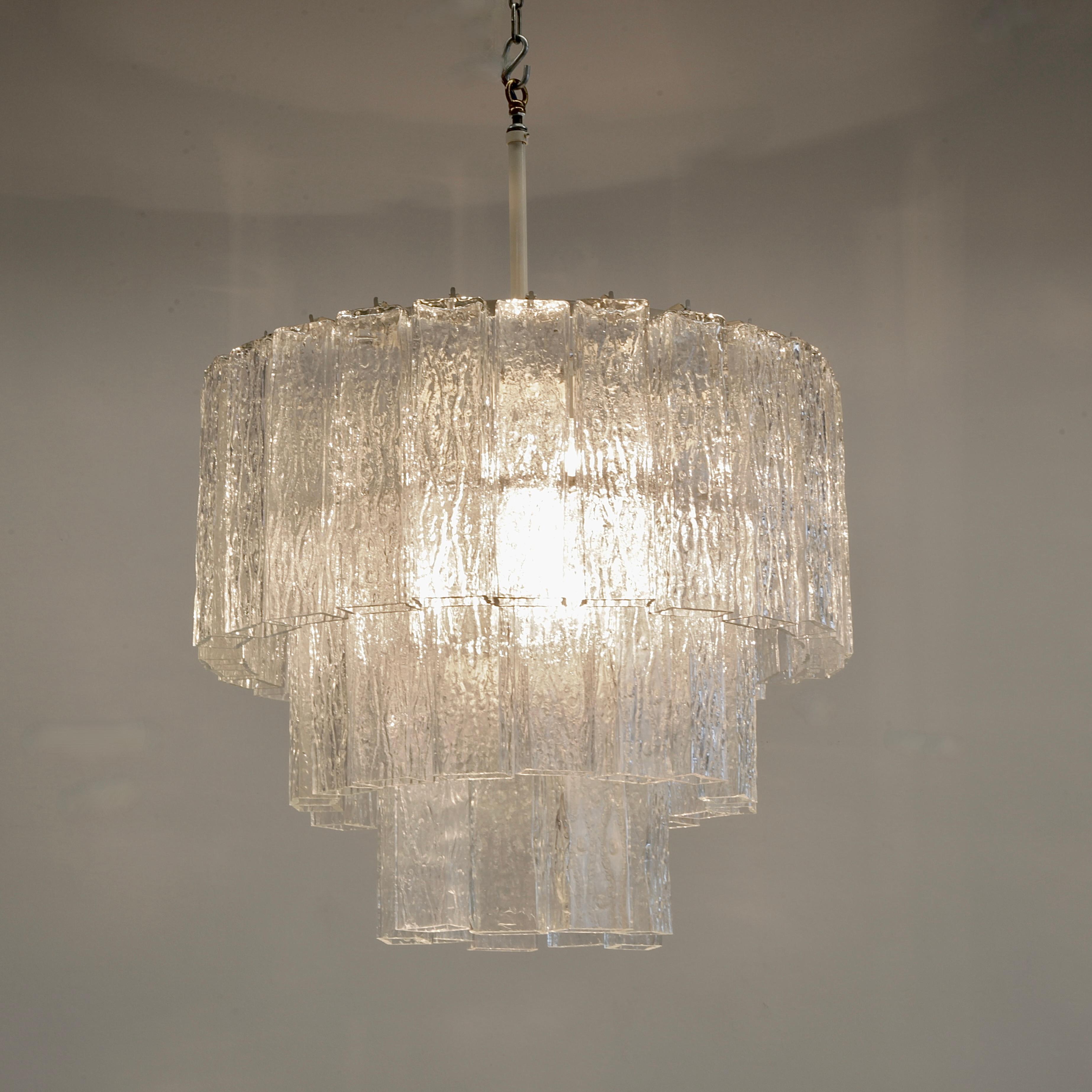 Mid-Century Modern Vintage MURANO Glass Chandelier by Fratelli TOSO. Italy 1960s For Sale
