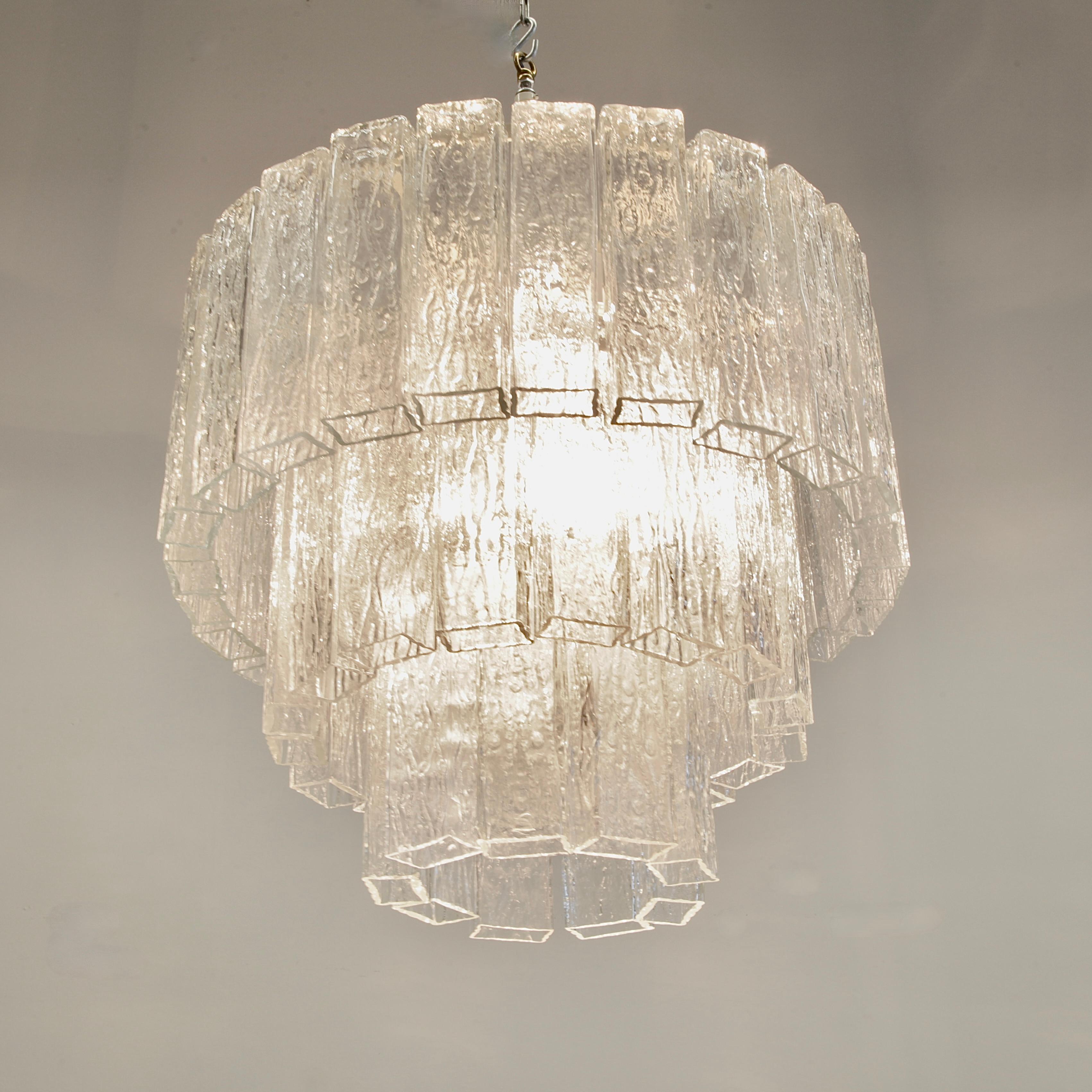 Mid-20th Century Vintage MURANO Glass Chandelier by Fratelli TOSO. Italy 1960s For Sale
