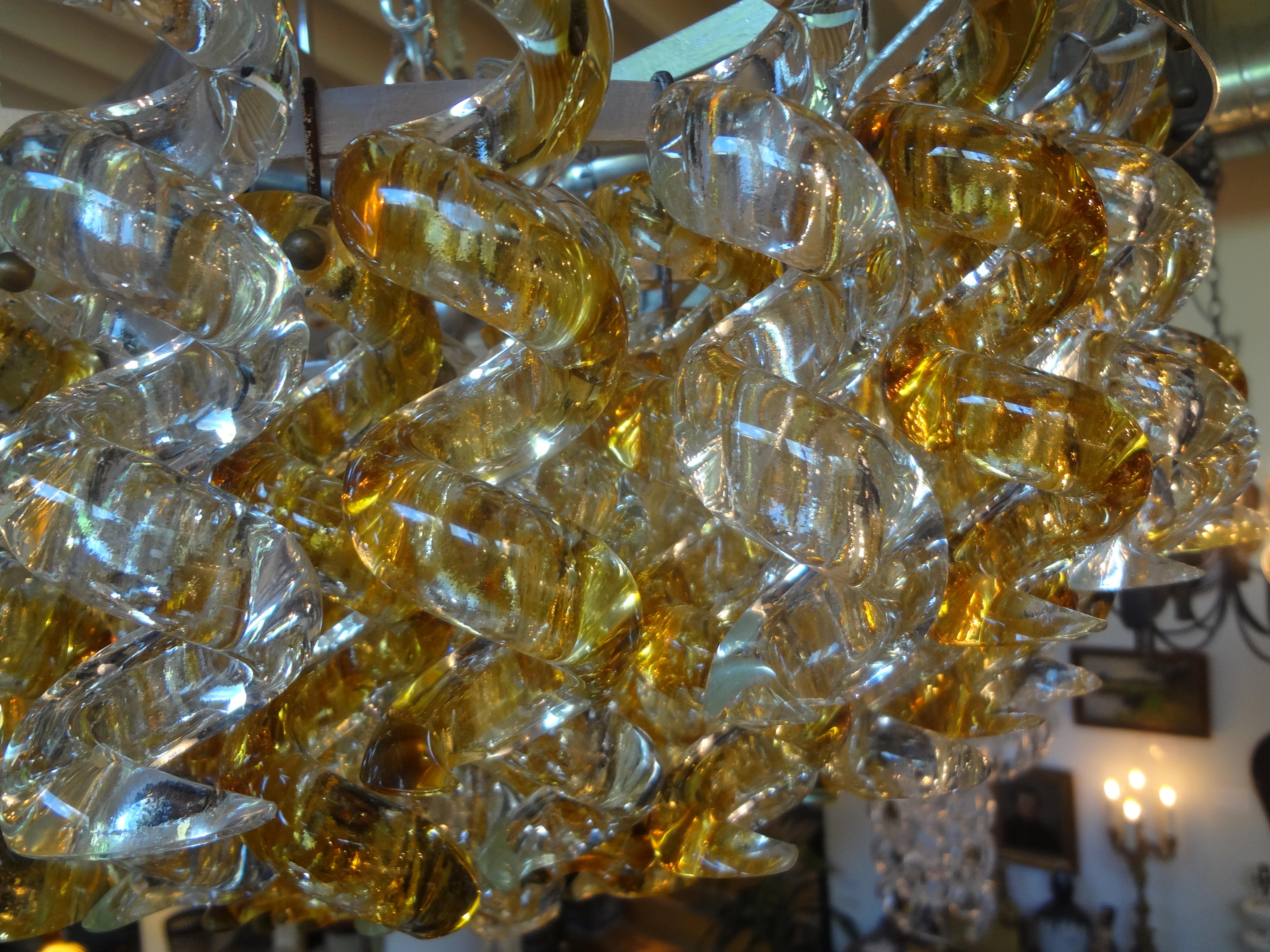 Mid-20th Century Vintage Murano Chandelier by Mazzega For Sale