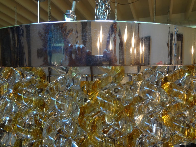 Vintage Murano Glass Chandelier by Mazzega For Sale 2