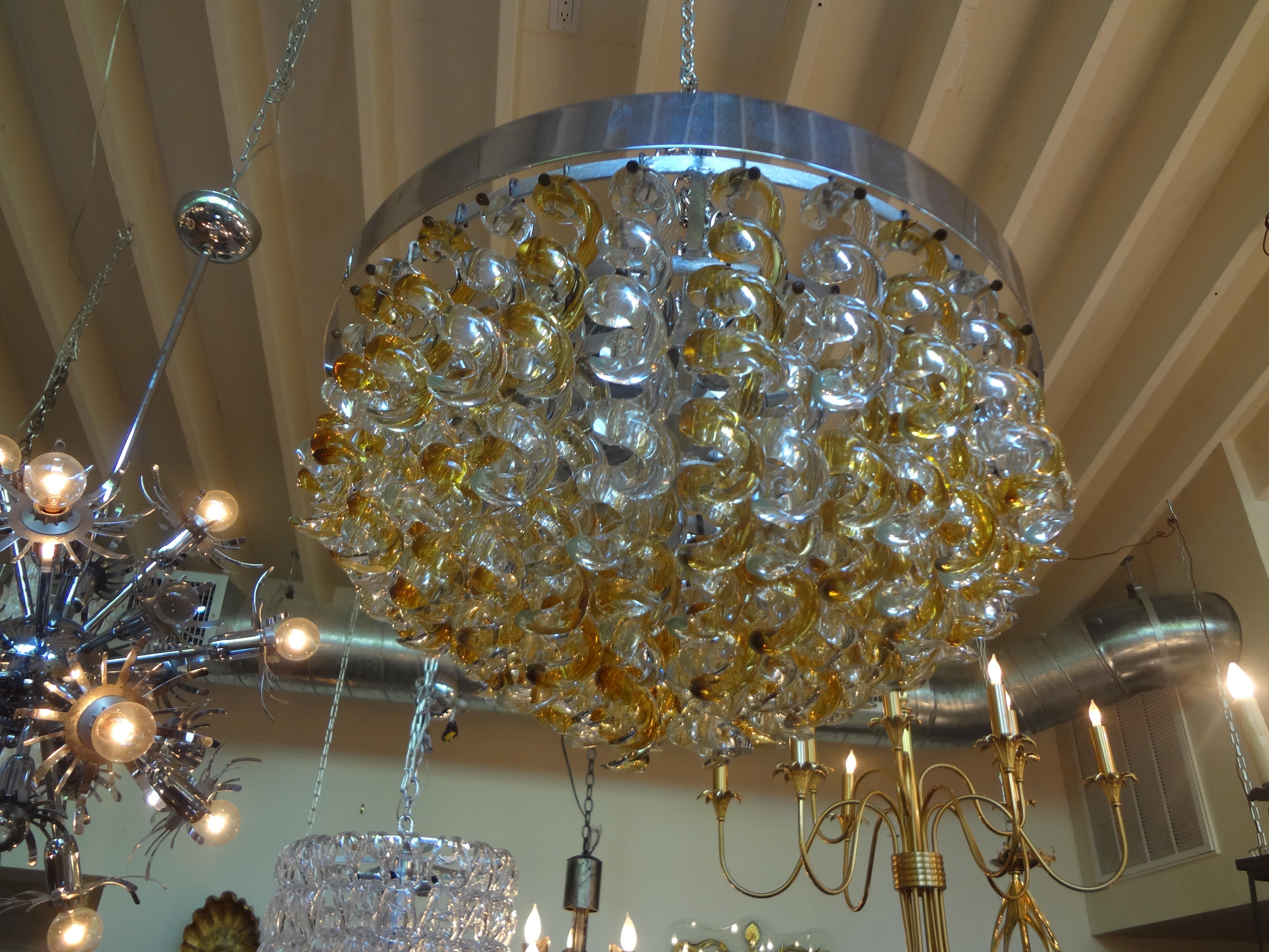 Vintage Murano Chandelier by Mazzega For Sale 2