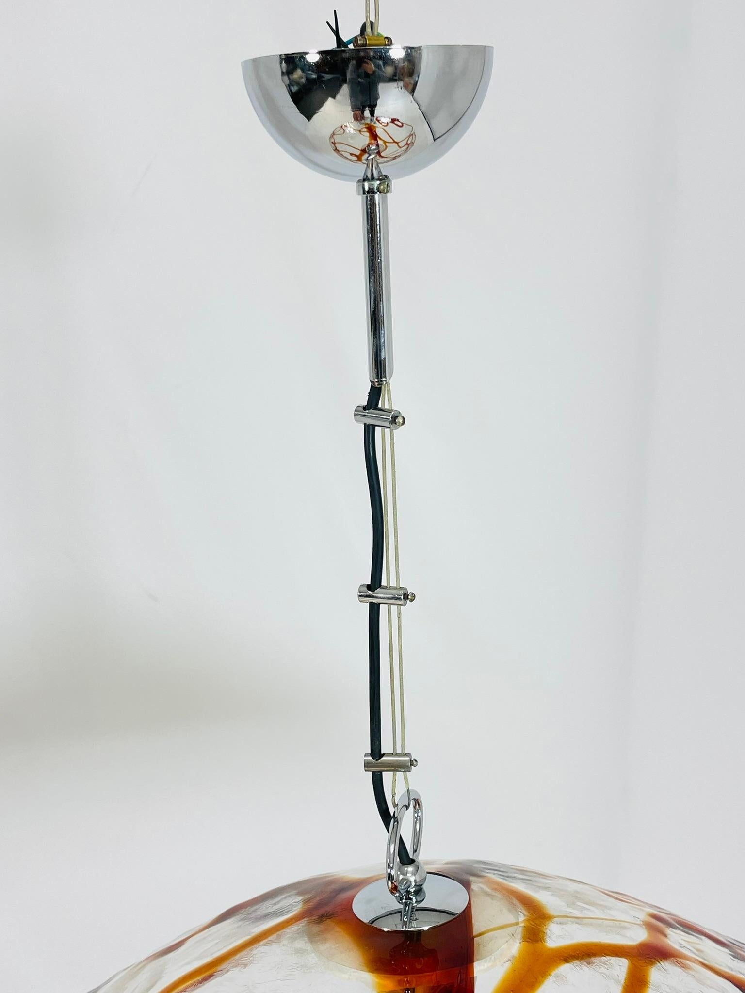 Vintage Murano Glas Kronleuchter von Mazzega, Italien 1960er Jahre im Angebot 5