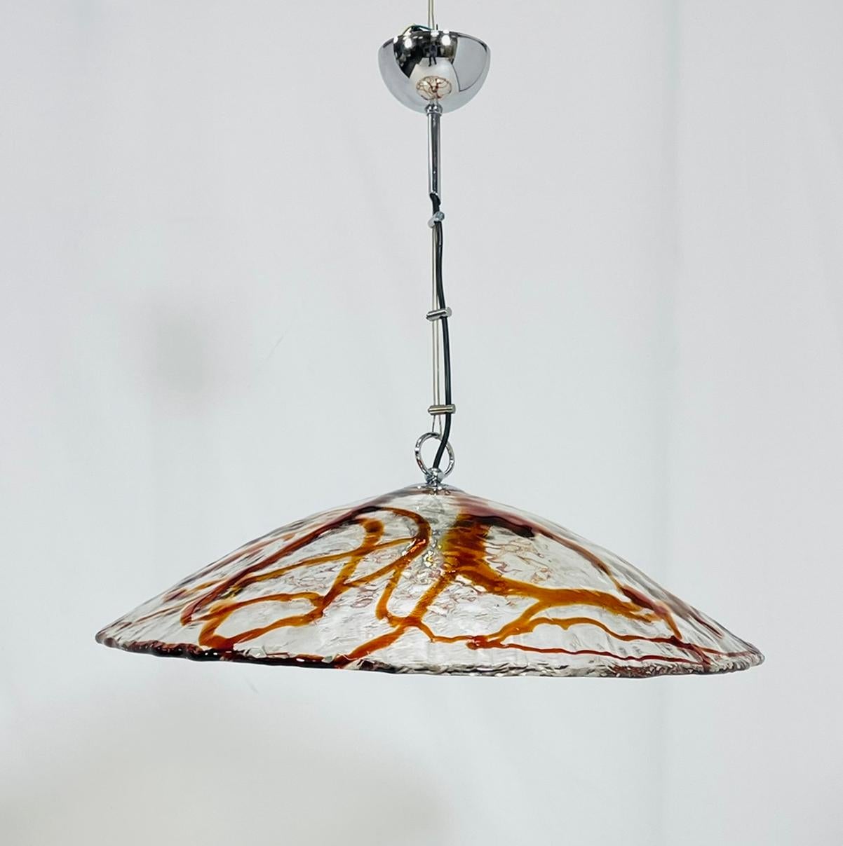 Vintage Murano Glas Kronleuchter von Mazzega, Italien 1960er Jahre (Moderne der Mitte des Jahrhunderts) im Angebot