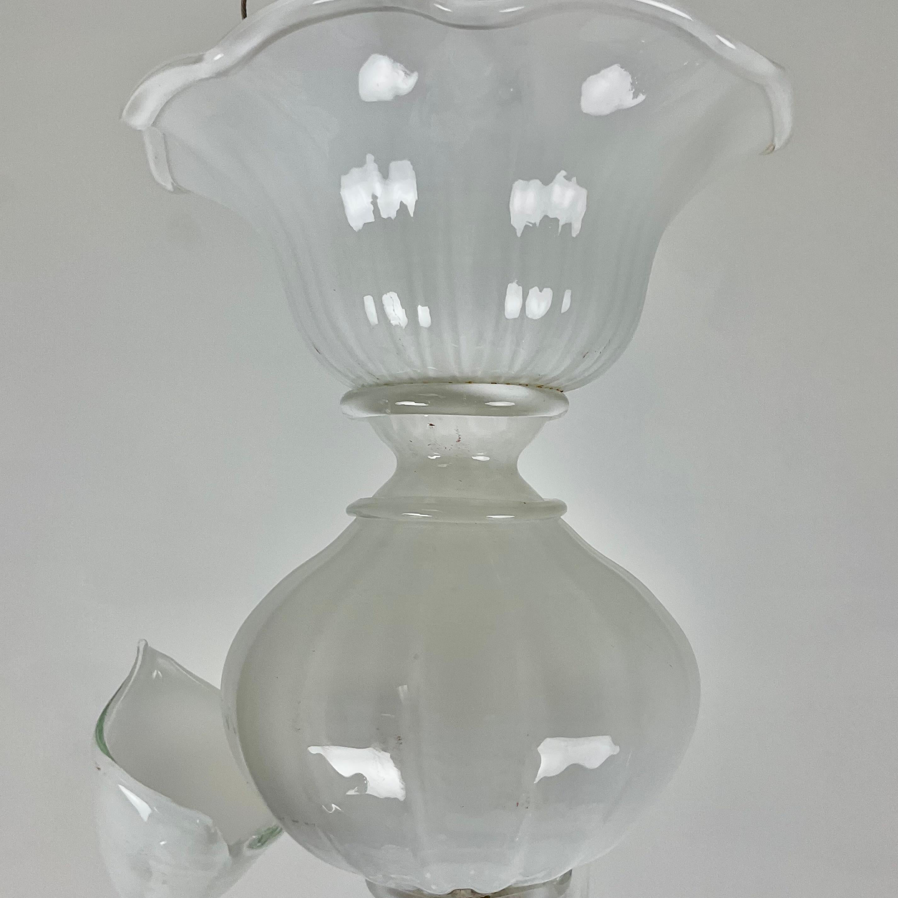 Hollywood Regency Lampadario vintage in vetro di Murano in vendita