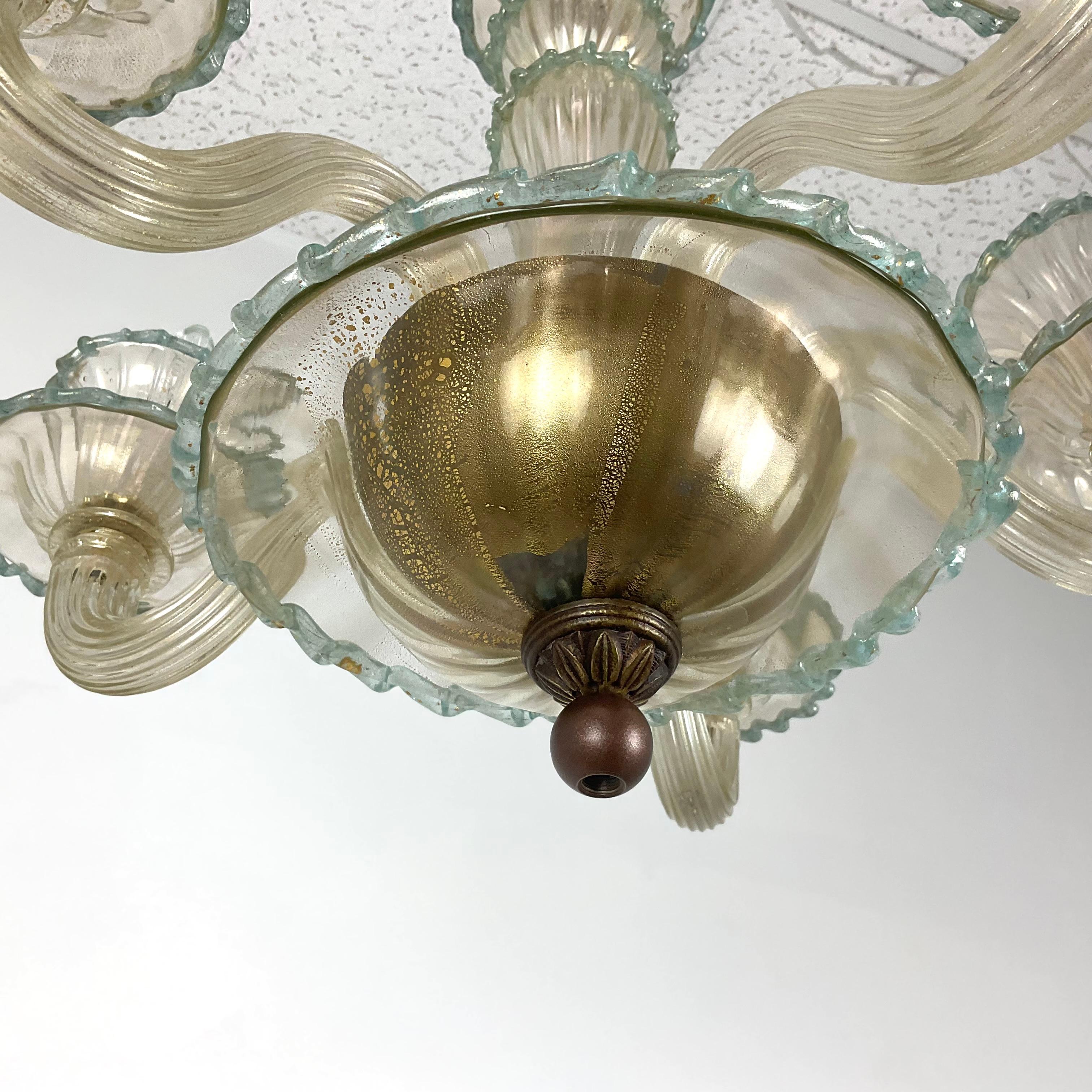 Italian Vintage Murano Glass Chandelier For Sale