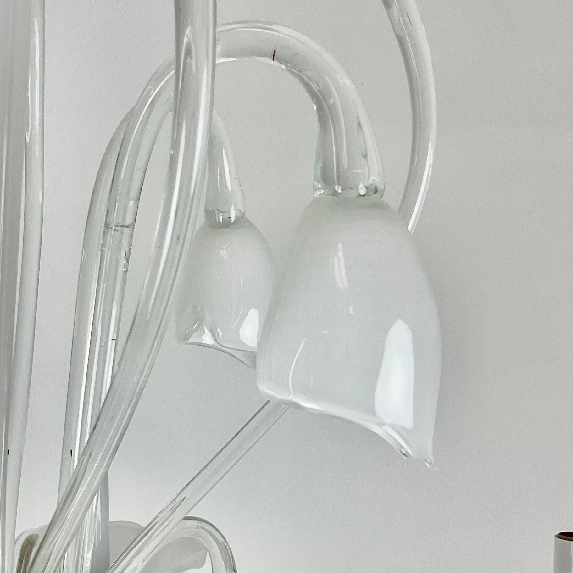 Metà XX secolo Lampadario vintage in vetro di Murano in vendita