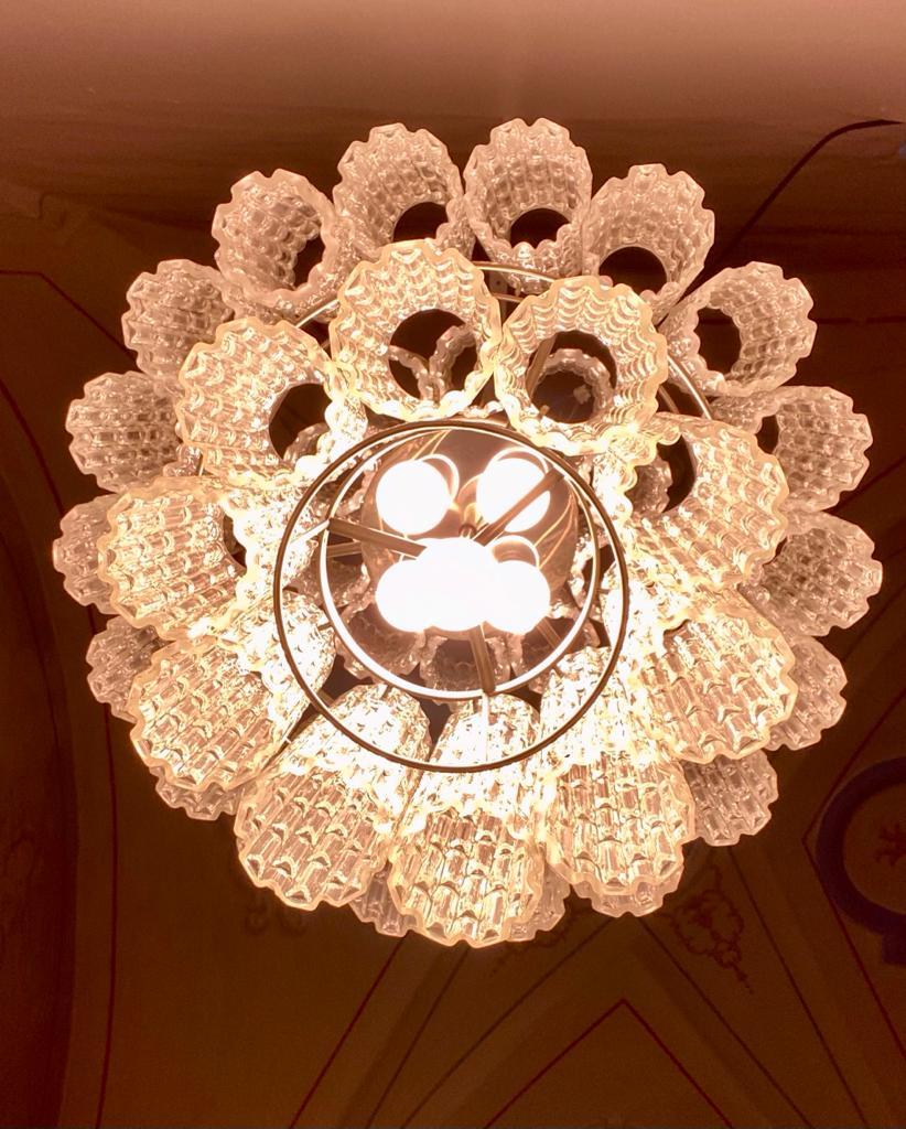 Vintage Murano glass chandelier, Toni Zuccheri for Venini, Italy 1960s For Sale 2