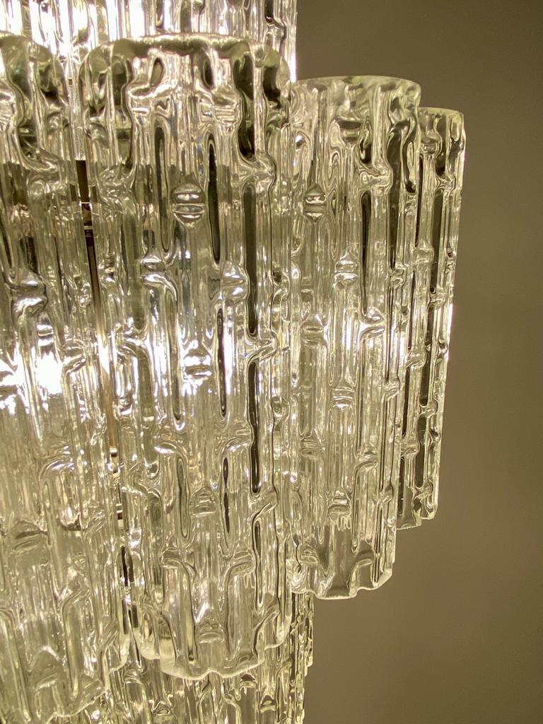 Mid-20th Century Vintage Murano glass chandelier, Toni Zuccheri for Venini, Italy 1960s For Sale