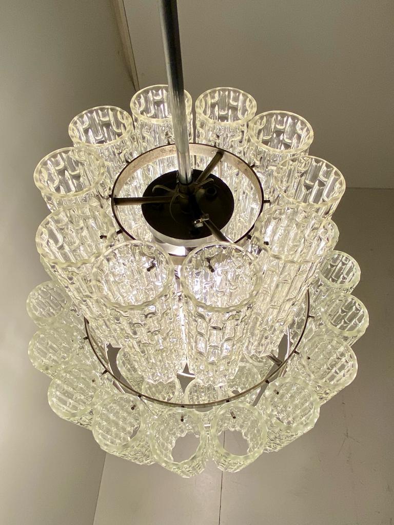 Murano Glass Vintage Murano glass chandelier, Toni Zuccheri for Venini, Italy 1960s For Sale
