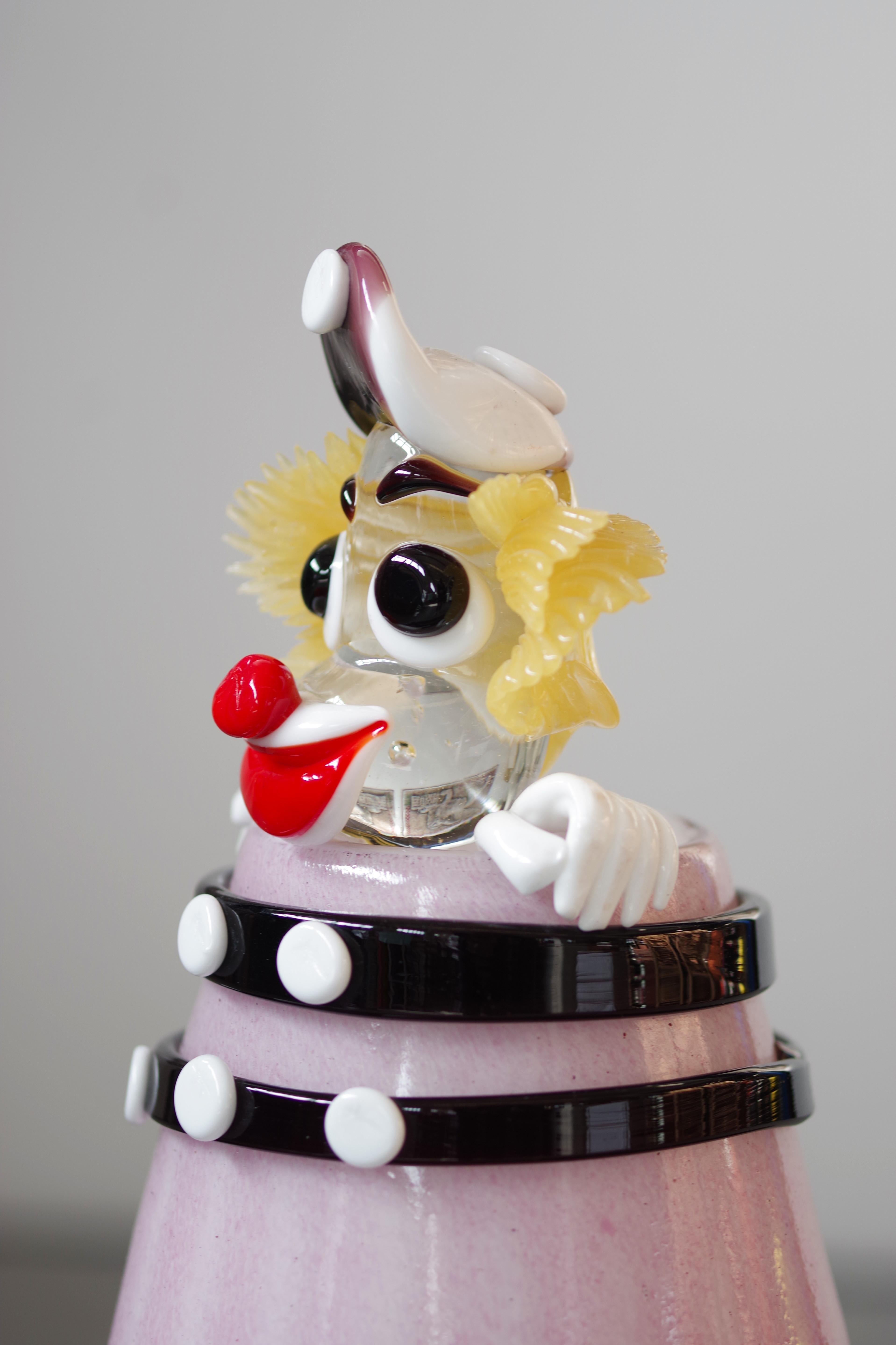 Sculpture Clown en verre de Murano - 1990/2000s Collectible Art Piece, New in Excellent état - En vente à Manzano, IT