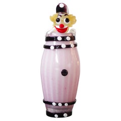 Vintage Murano Glass Clown Sculpture – 1990s/2000s Collectible Art Piece, New in