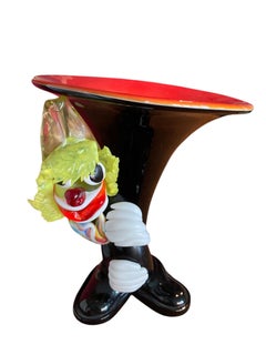 Vintage Murano glass clown vase