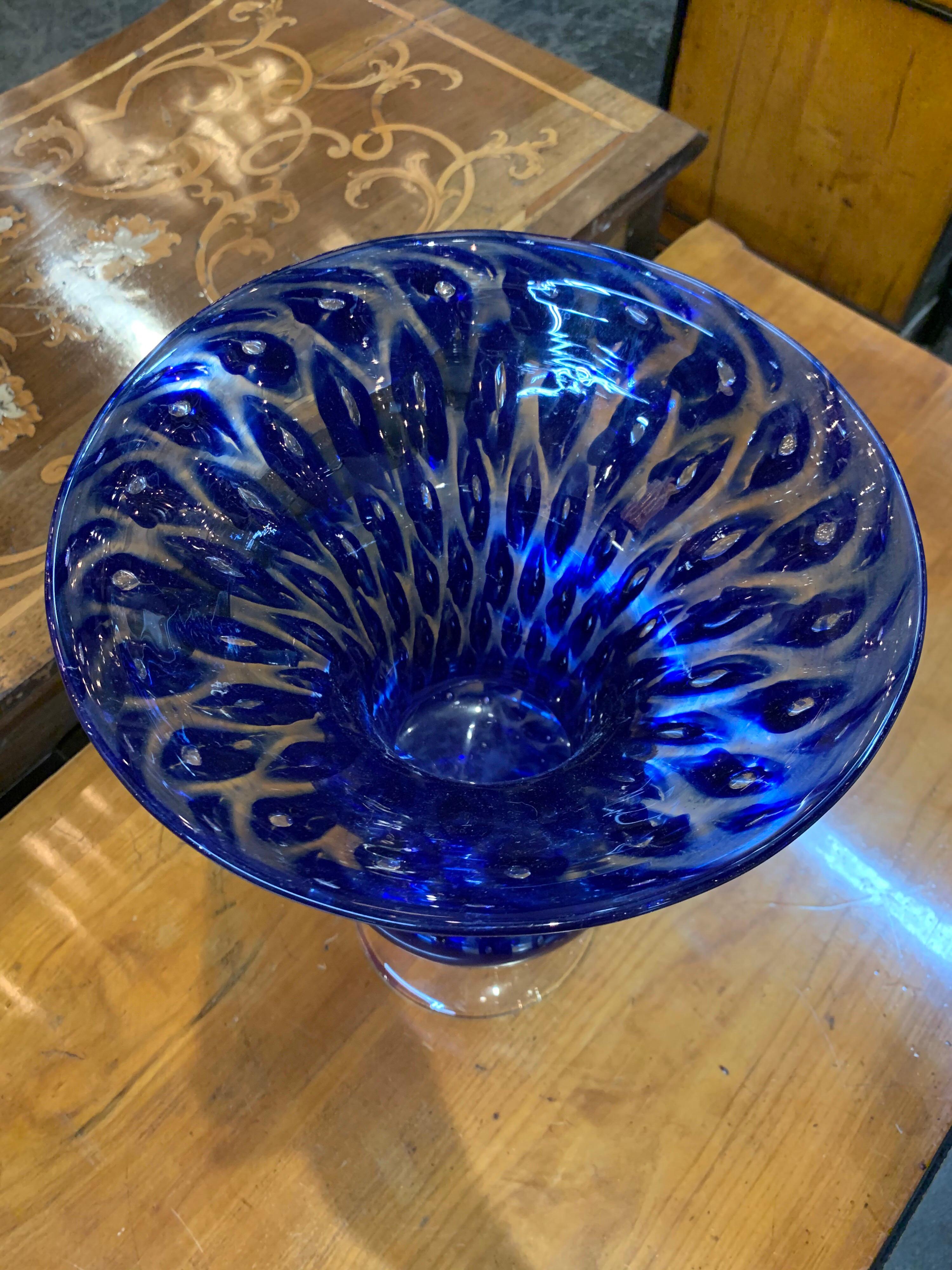 murano cobalt blue vase