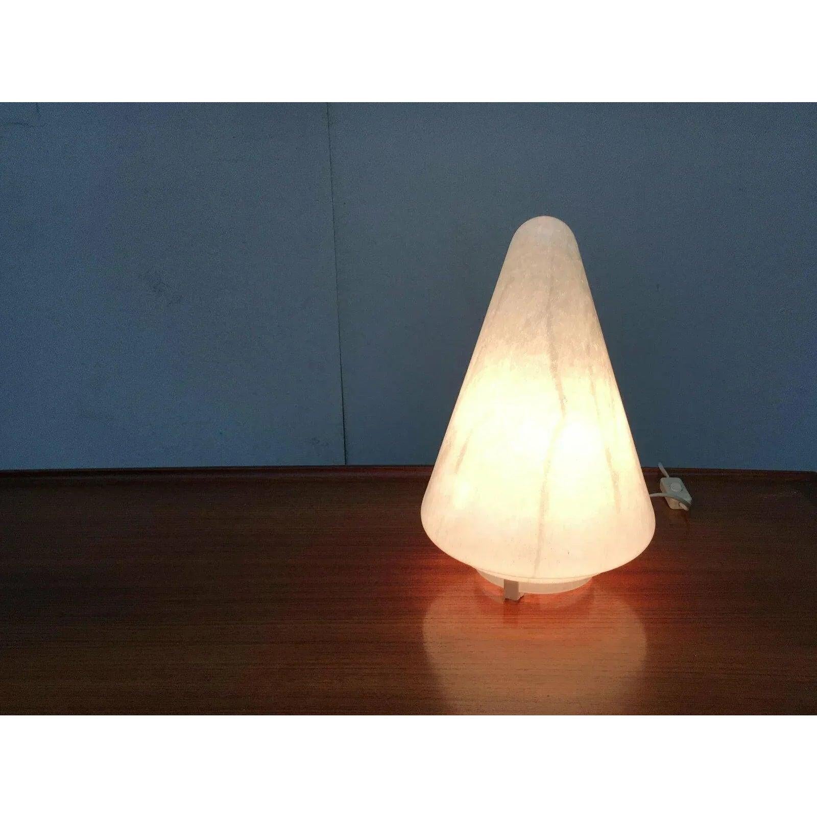 20th Century Vintage Murano Glass Cone Table Lamp, 1970s For Sale